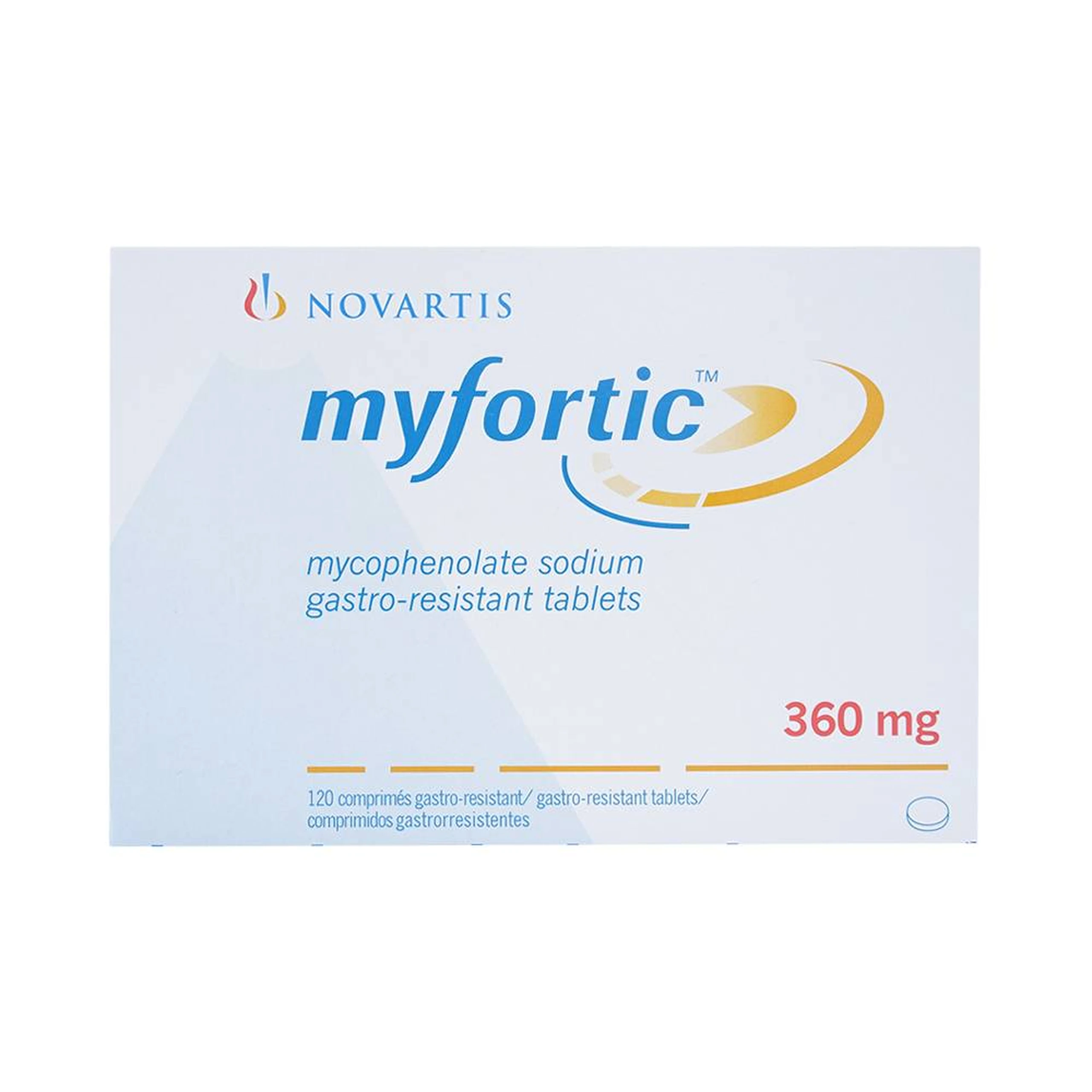 Viên nén Myfortic 360mg Novartis dùng cho bệnh nhân ghép thận dị gen (12 vỉ x 10 viên) 