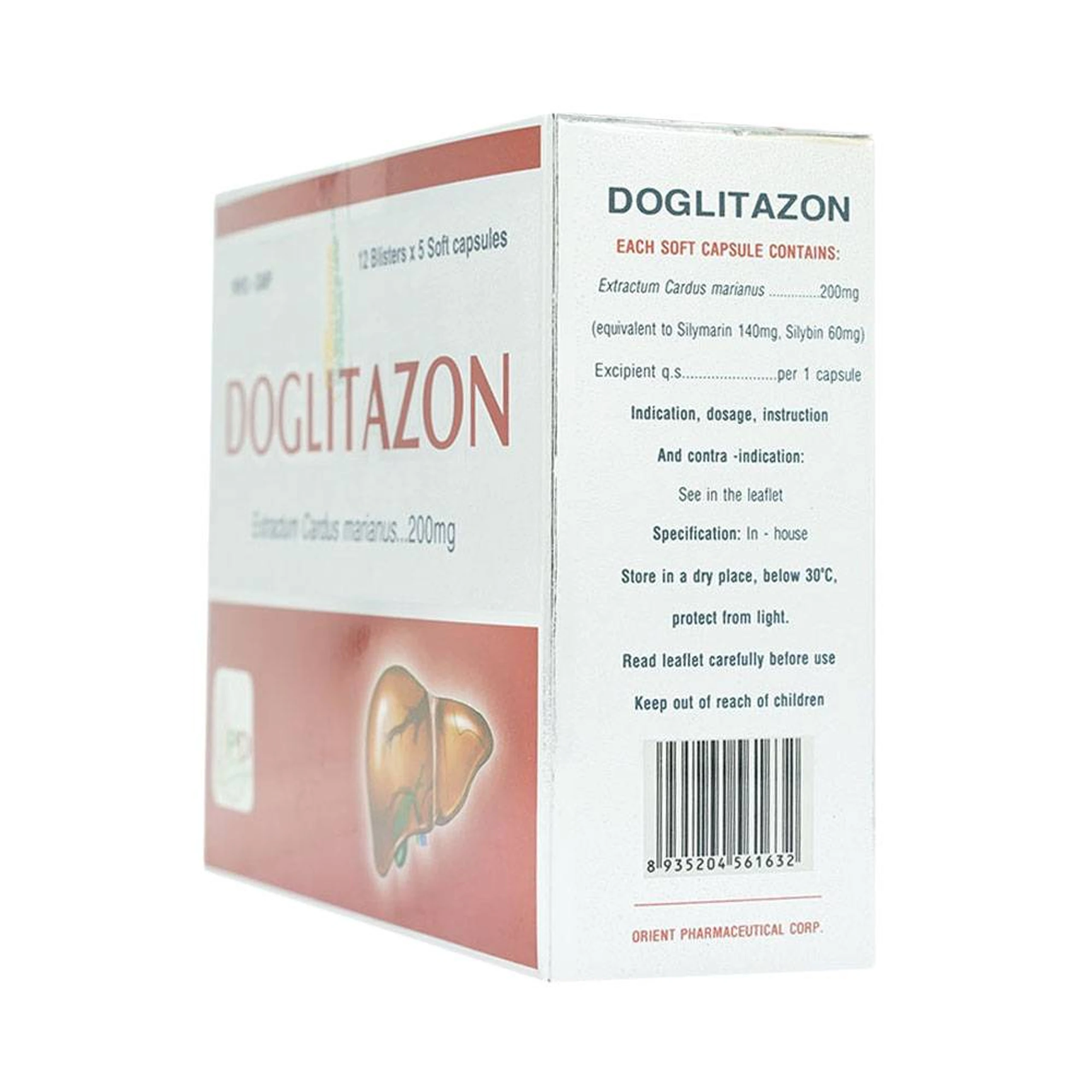 Thuốc Doglitazon 200mg Phương Đông điều trị rối loạn tiêu hóa, giải độc gan (12 vỉ x 5 viên)