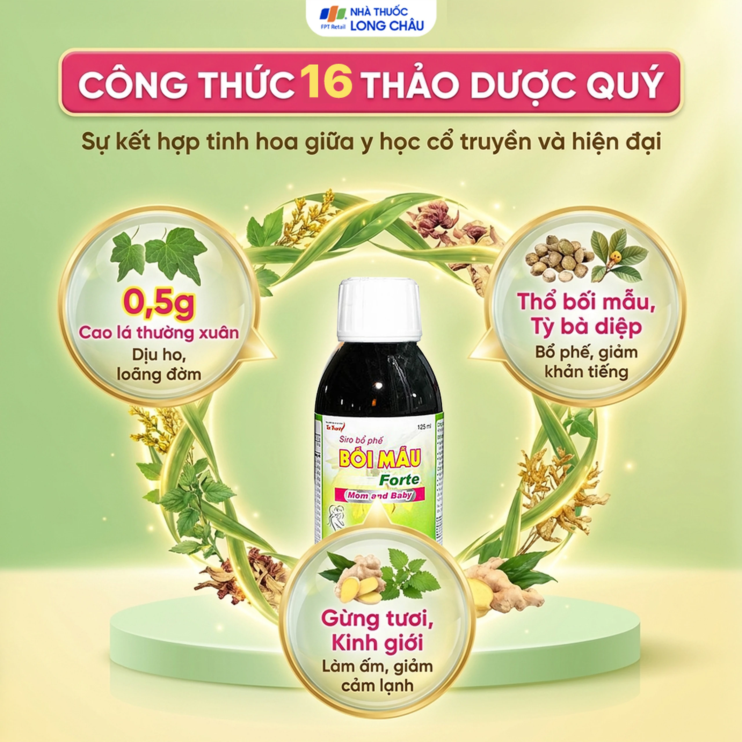 Siro hỗ trợ giảm ho, bổ phế Bối Mẫu Forte Mom And Baby (125ml) 3