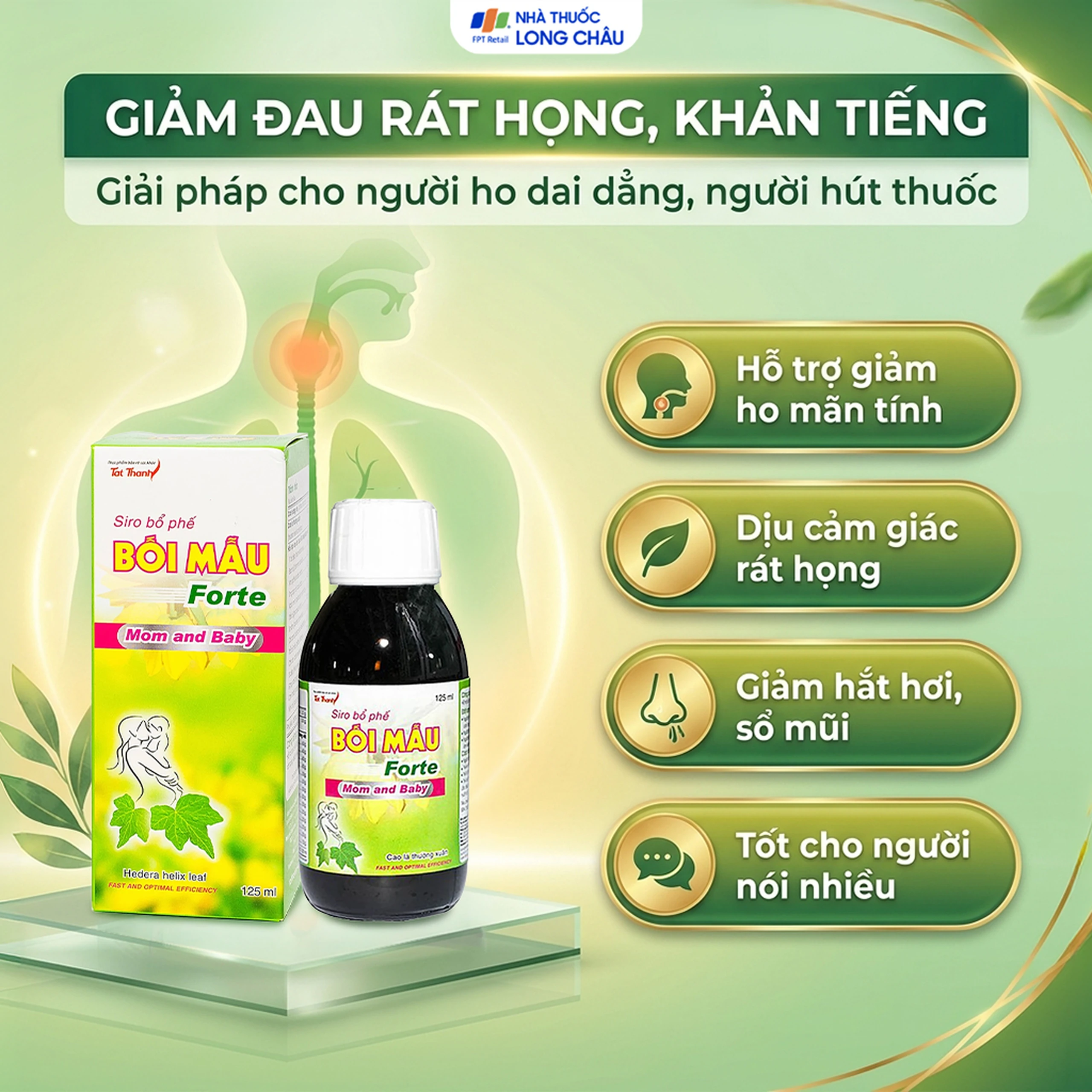 Siro hỗ trợ giảm ho, bổ phế Bối Mẫu Forte Mom And Baby (125ml) 4