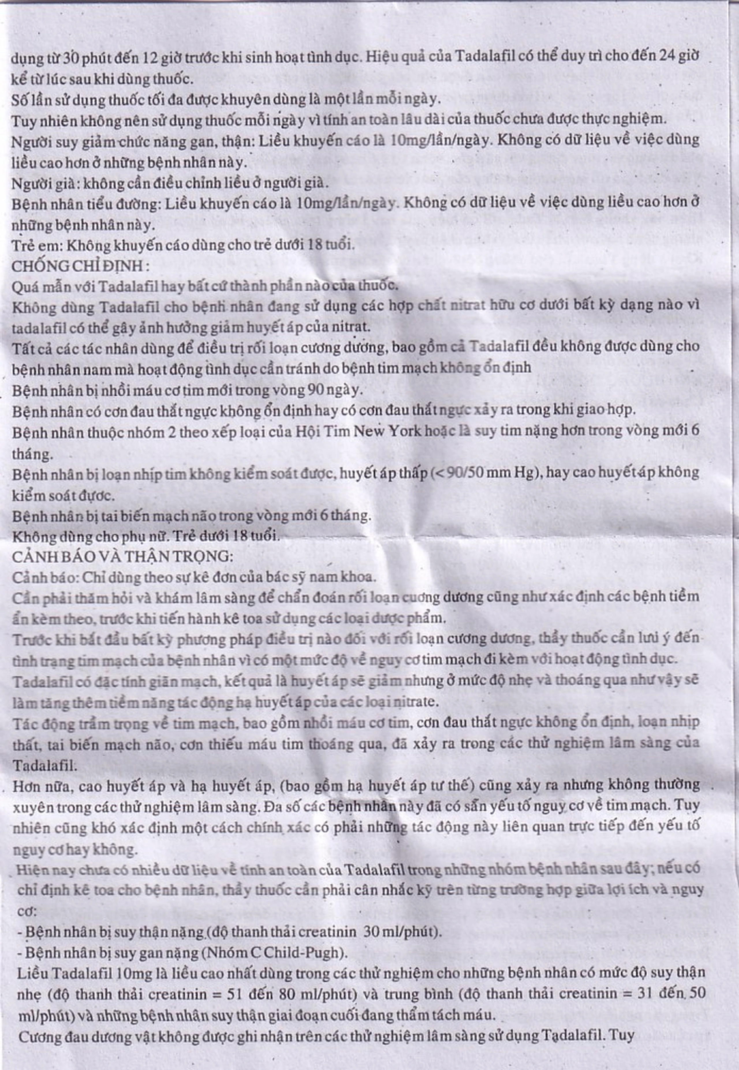 Thuốc Tadachem-20 Aurochem điều trị rối loạn cương dương (2 vỉ x 2 viên)