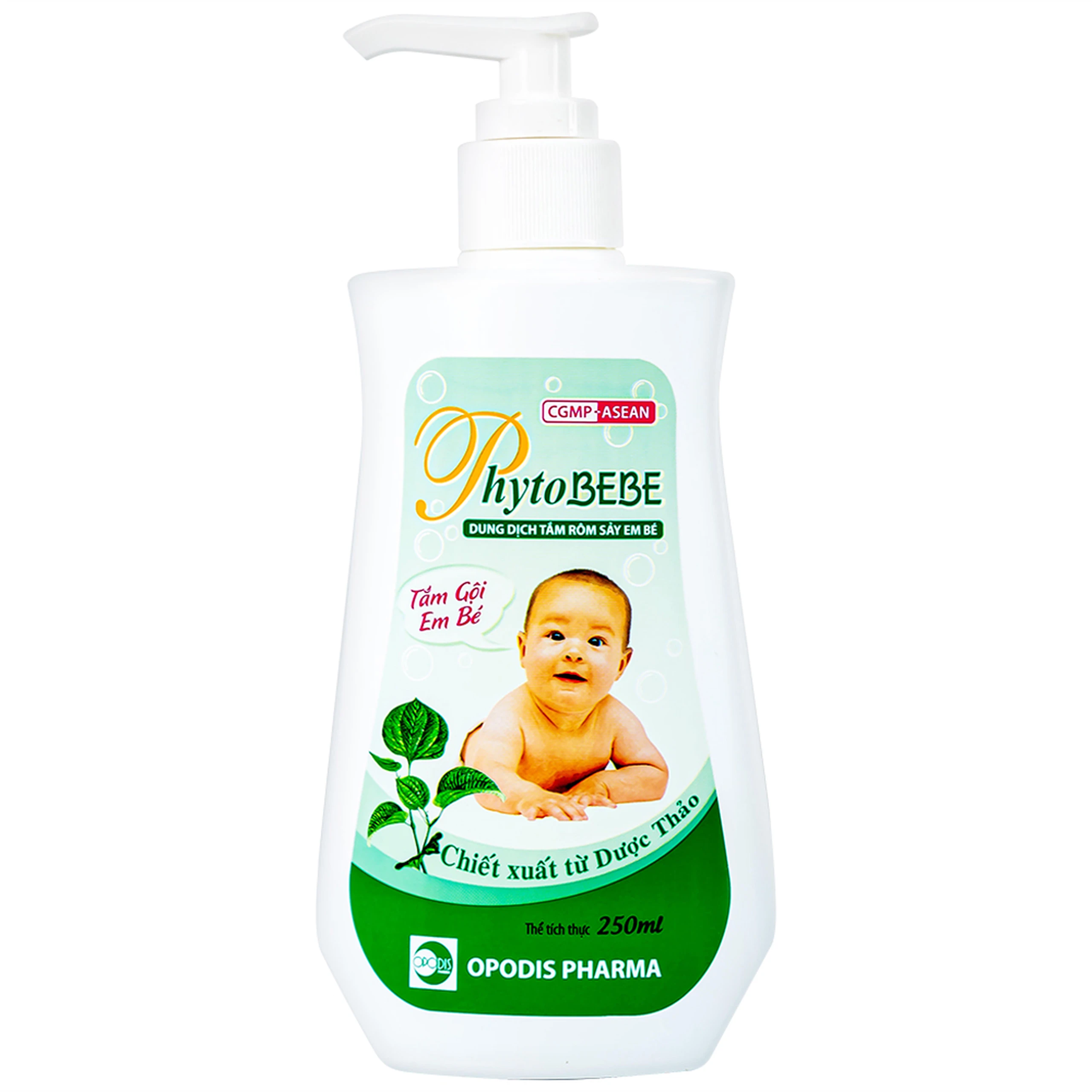 Dung dịch tắm Phyto Bebe Opodis làm giảm rôm sảy, giảm kích ứng (250ml)