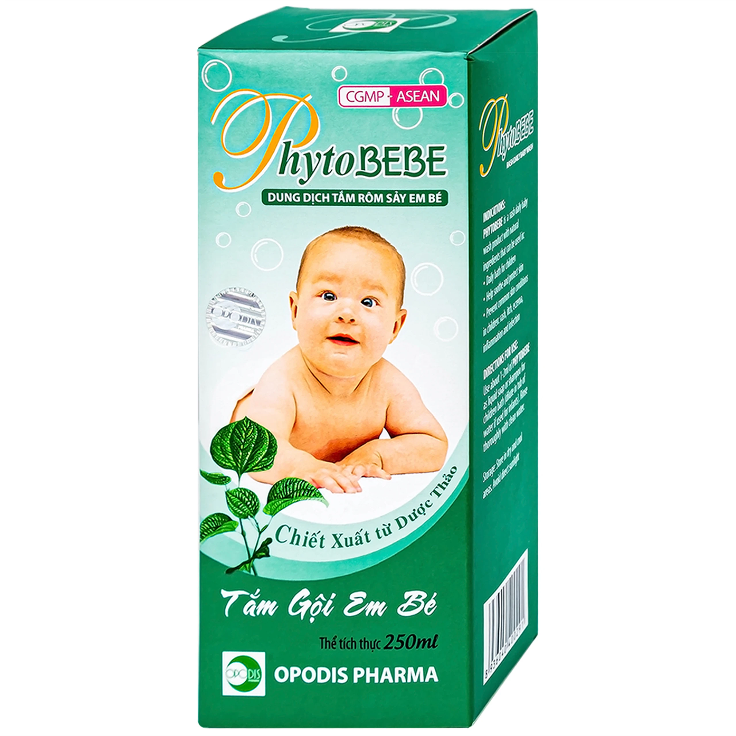 Dung dịch tắm Phyto Bebe Opodis làm giảm rôm sảy, giảm kích ứng (250ml)