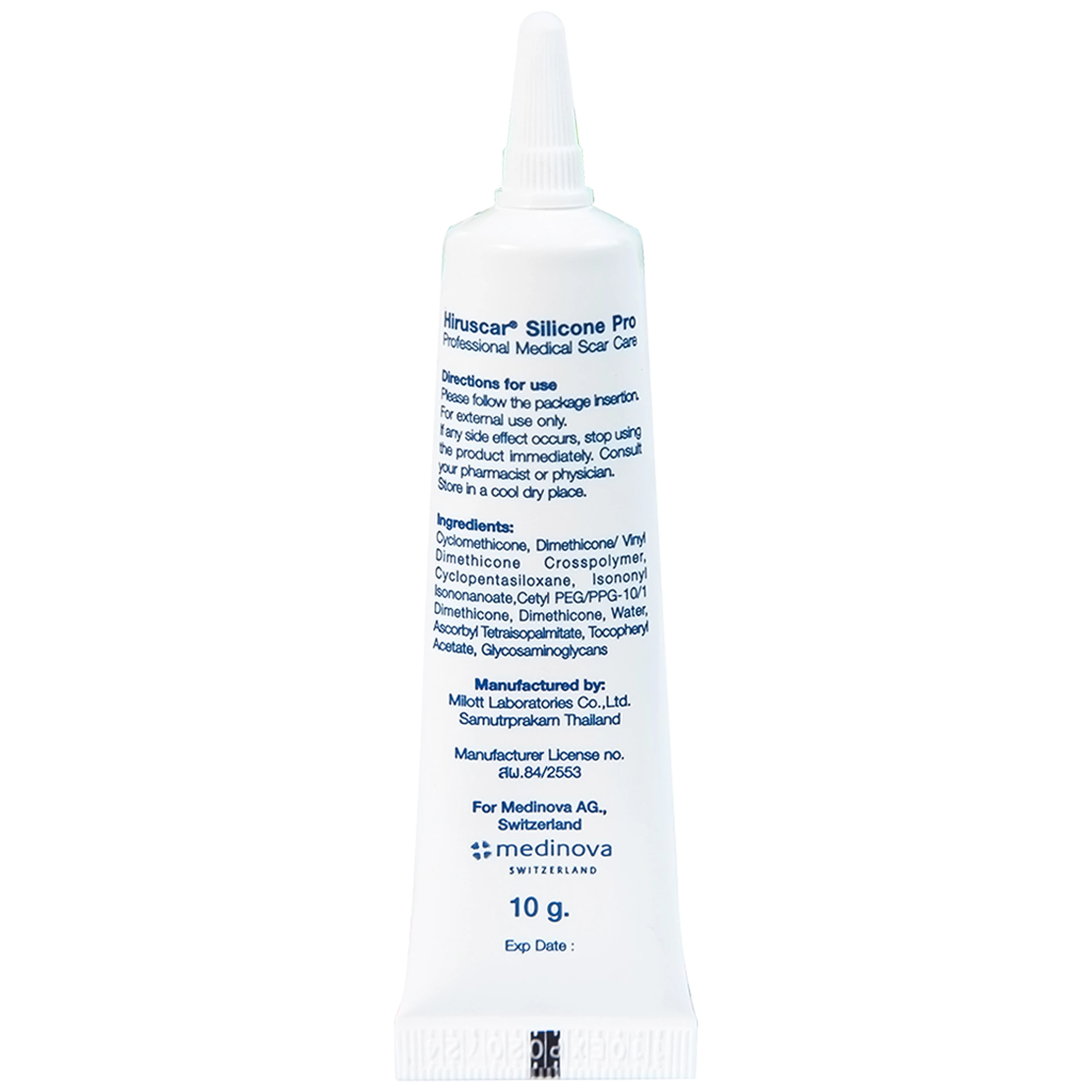 Gel bôi Hiruscar Silicone Pro mờ sẹo mổ, to lồi phì đại (10g)