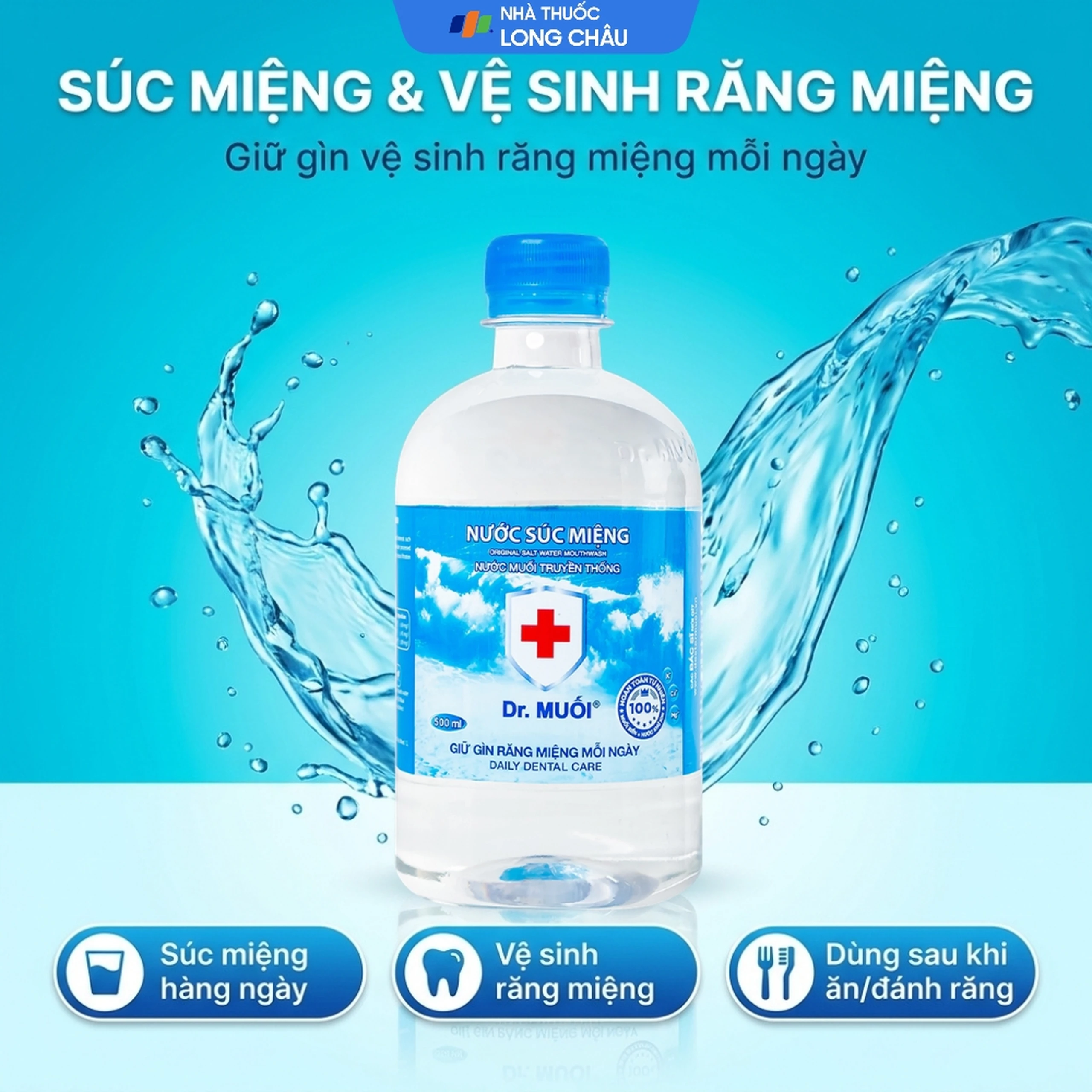 Nước súc miệng Dr. Muối giảm nguy cơ các bệnh về răng miệng (500ml) 2