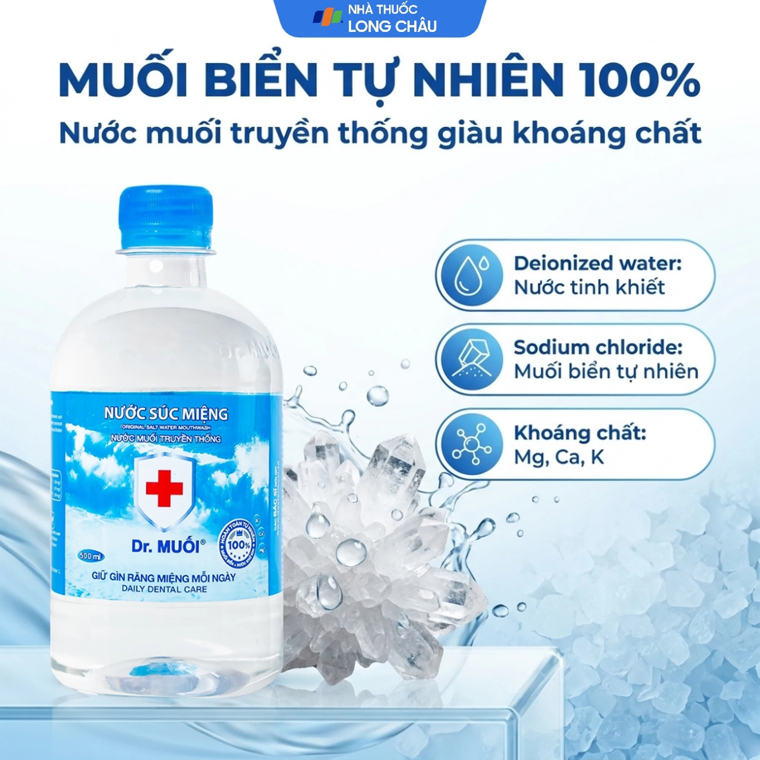 Nước súc miệng Dr. Muối giảm nguy cơ các bệnh về răng miệng (500ml) 3