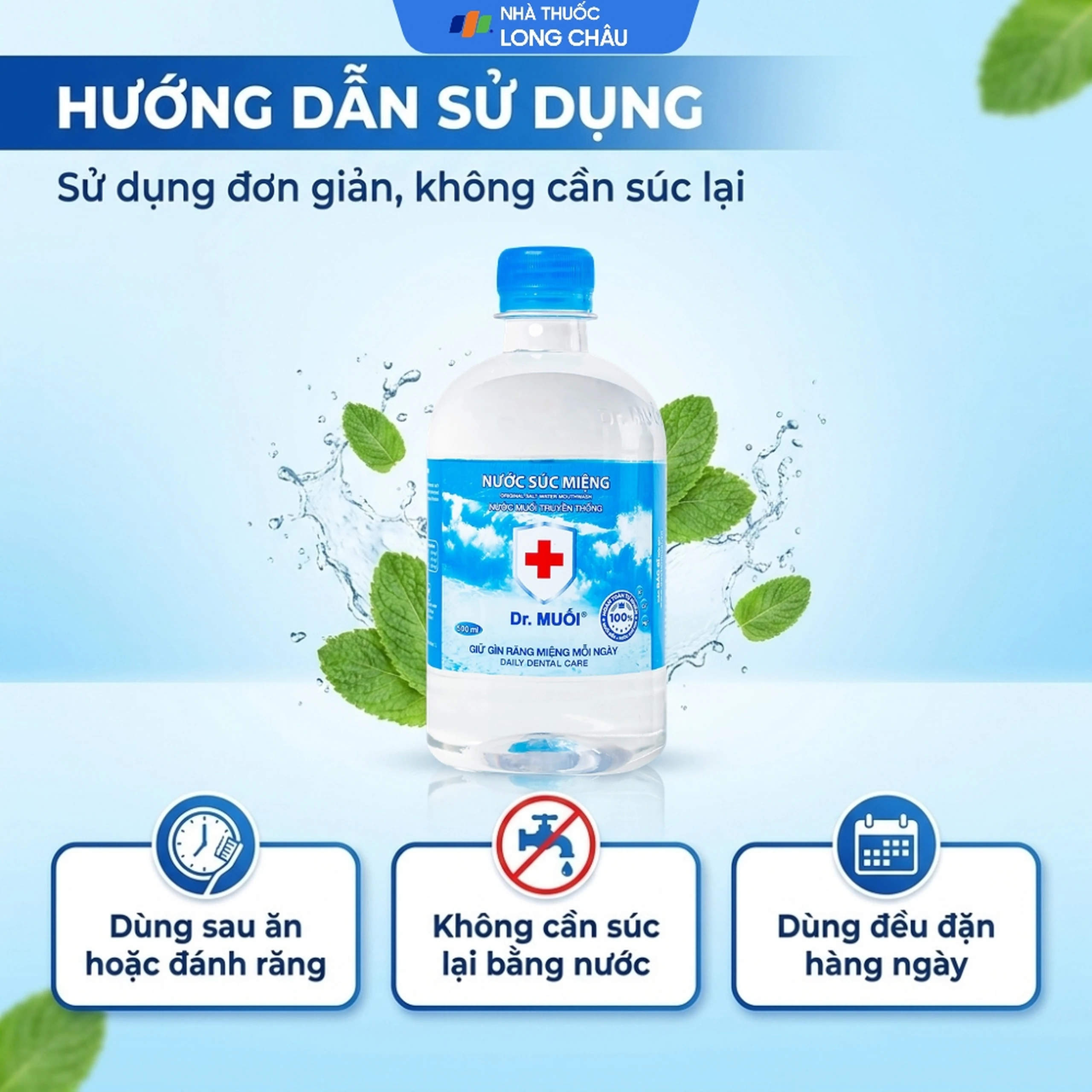 Nước súc miệng Dr. Muối giảm nguy cơ các bệnh về răng miệng (500ml) 5