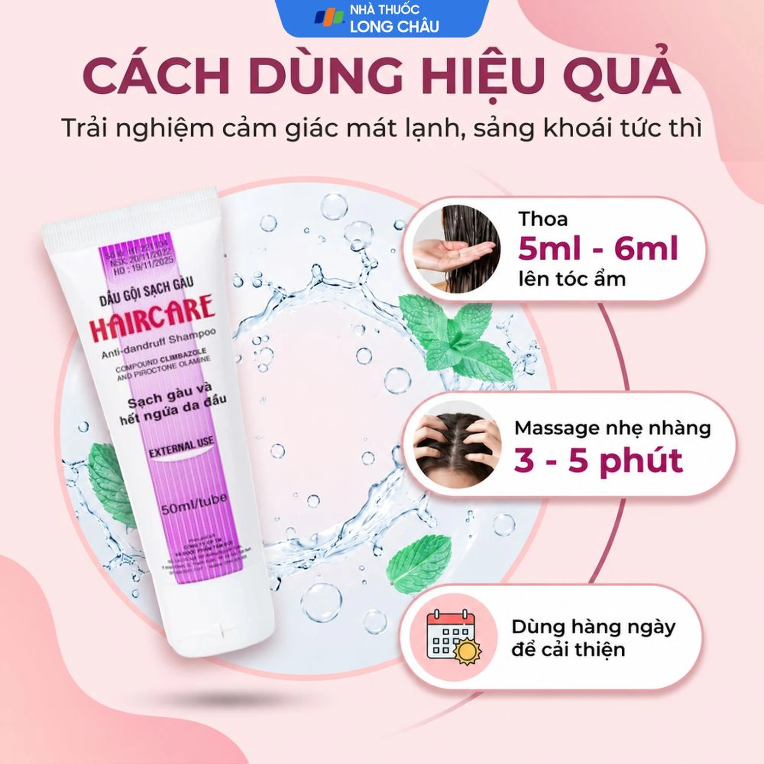 Dầu gội Haircare Bimex dưỡng tóc, ngăn ngừa gàu (50ml) 5