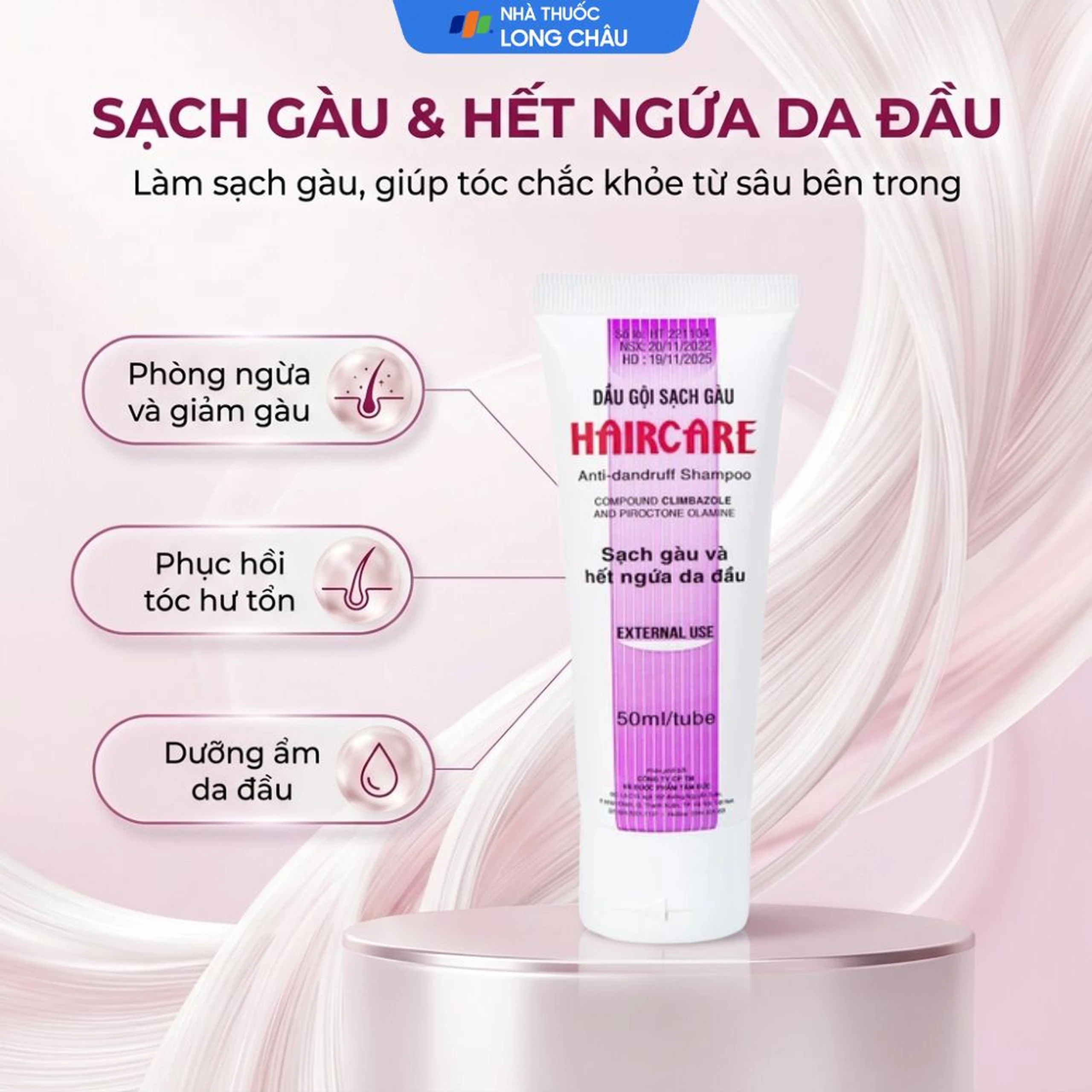Dầu gội Haircare Bimex dưỡng tóc, ngăn ngừa gàu (50ml) 2