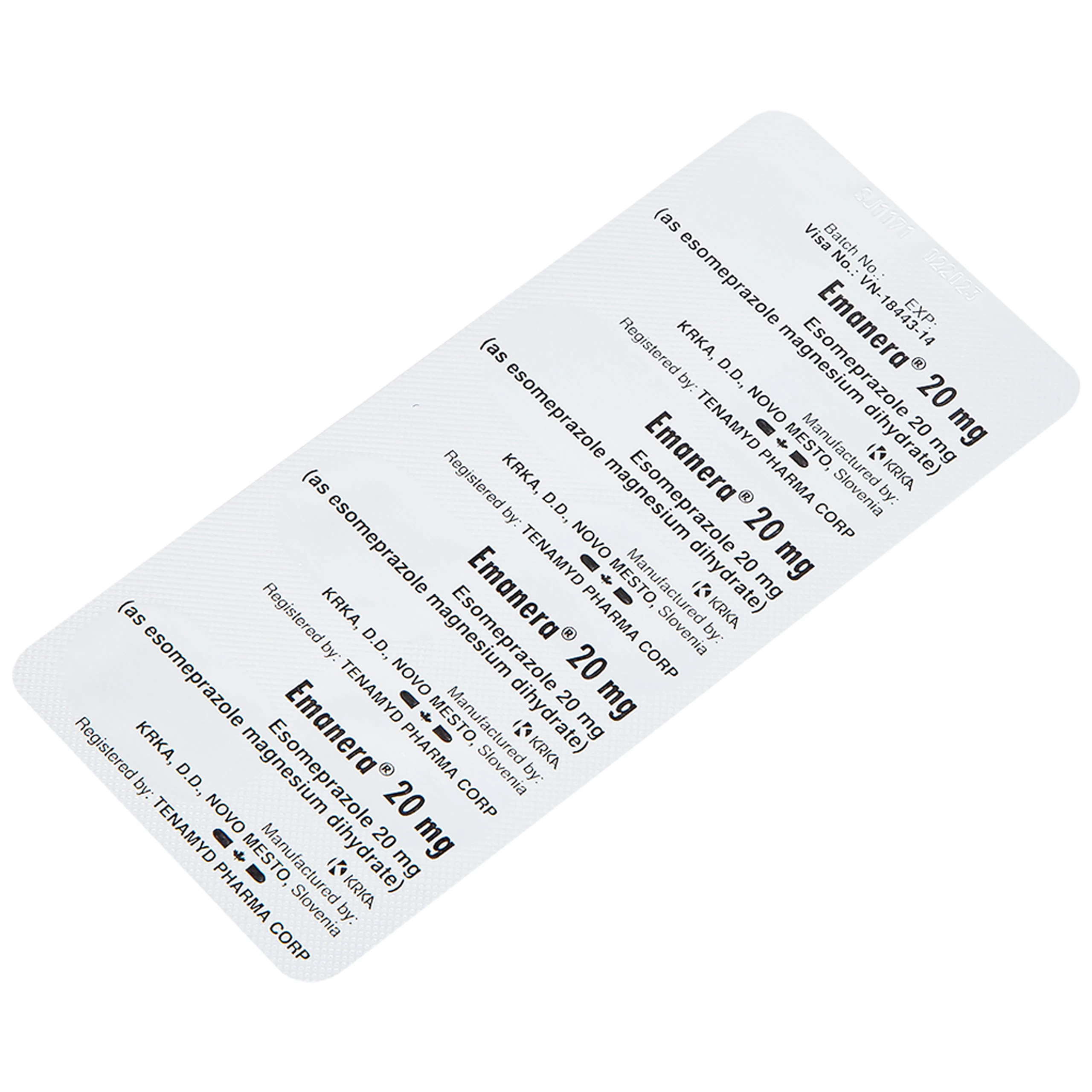 Thuốc Emanera 20mg KRKA điều trị trào ngược dạ dày thực quản (4 vỉ x 7 viên)