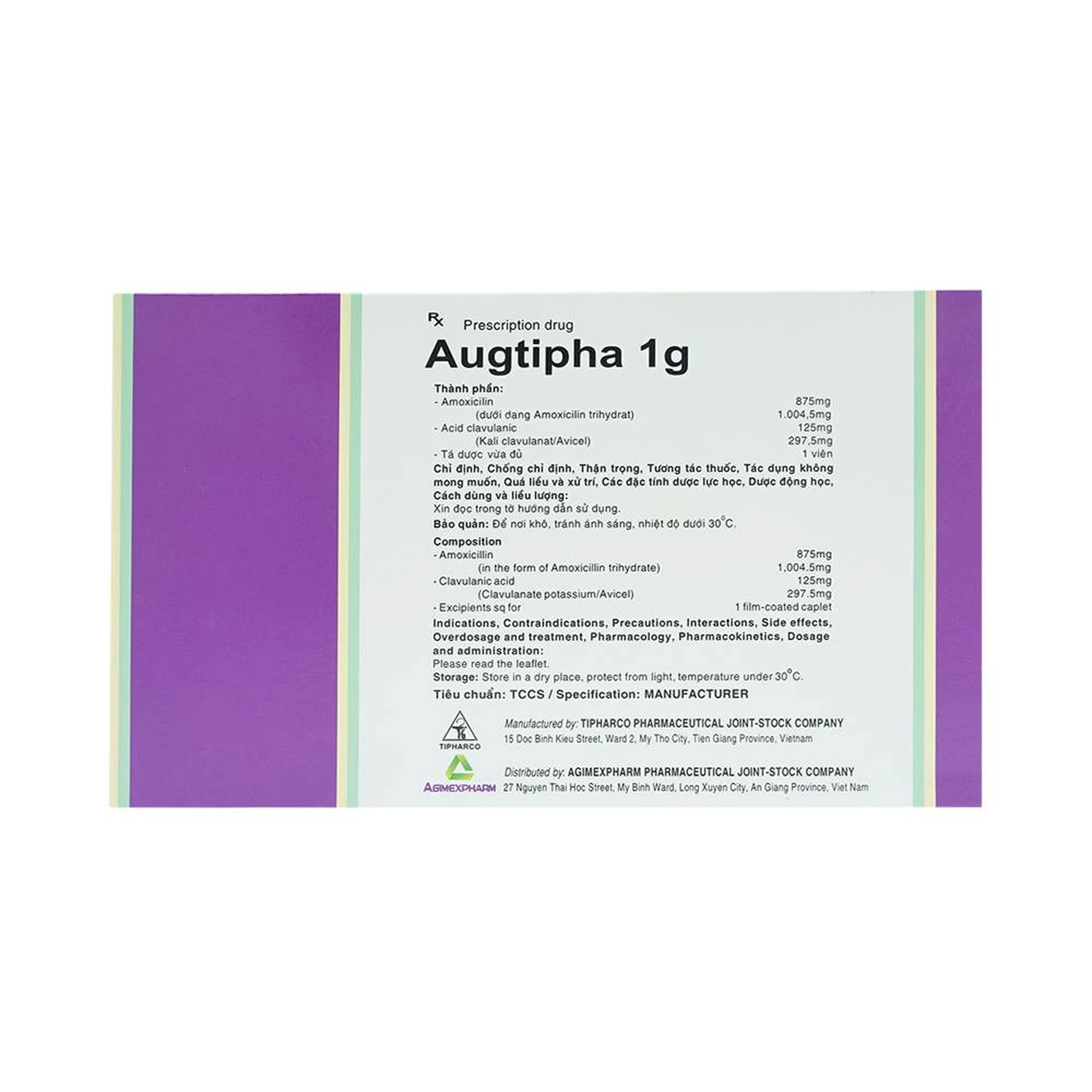 Thuốc Augtipha 1g Tipharco điều trị nhiễm khuẩn (2 vỉ x 10 viên) 