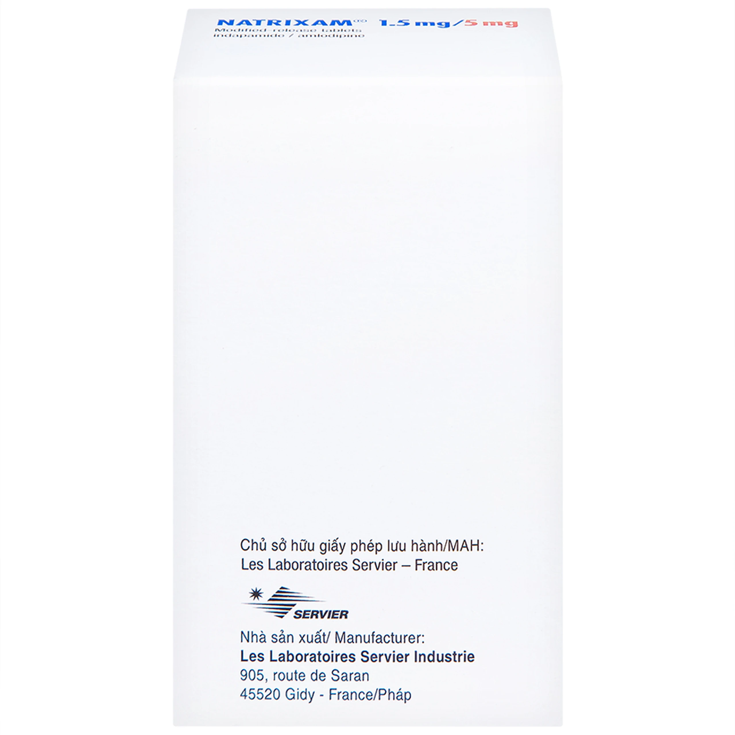 Thuốc Natrixam 1.5mg/5mg LES điều trị tăng huyết áp (30 viên)