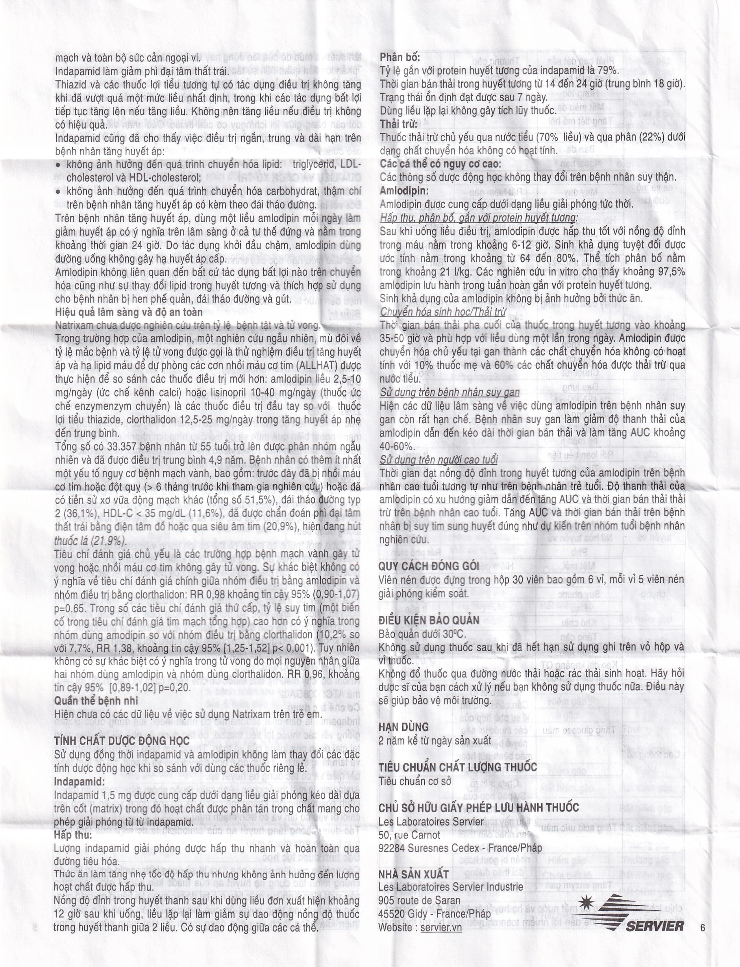 Thuốc Natrixam 1.5mg/5mg LES điều trị tăng huyết áp (30 viên)