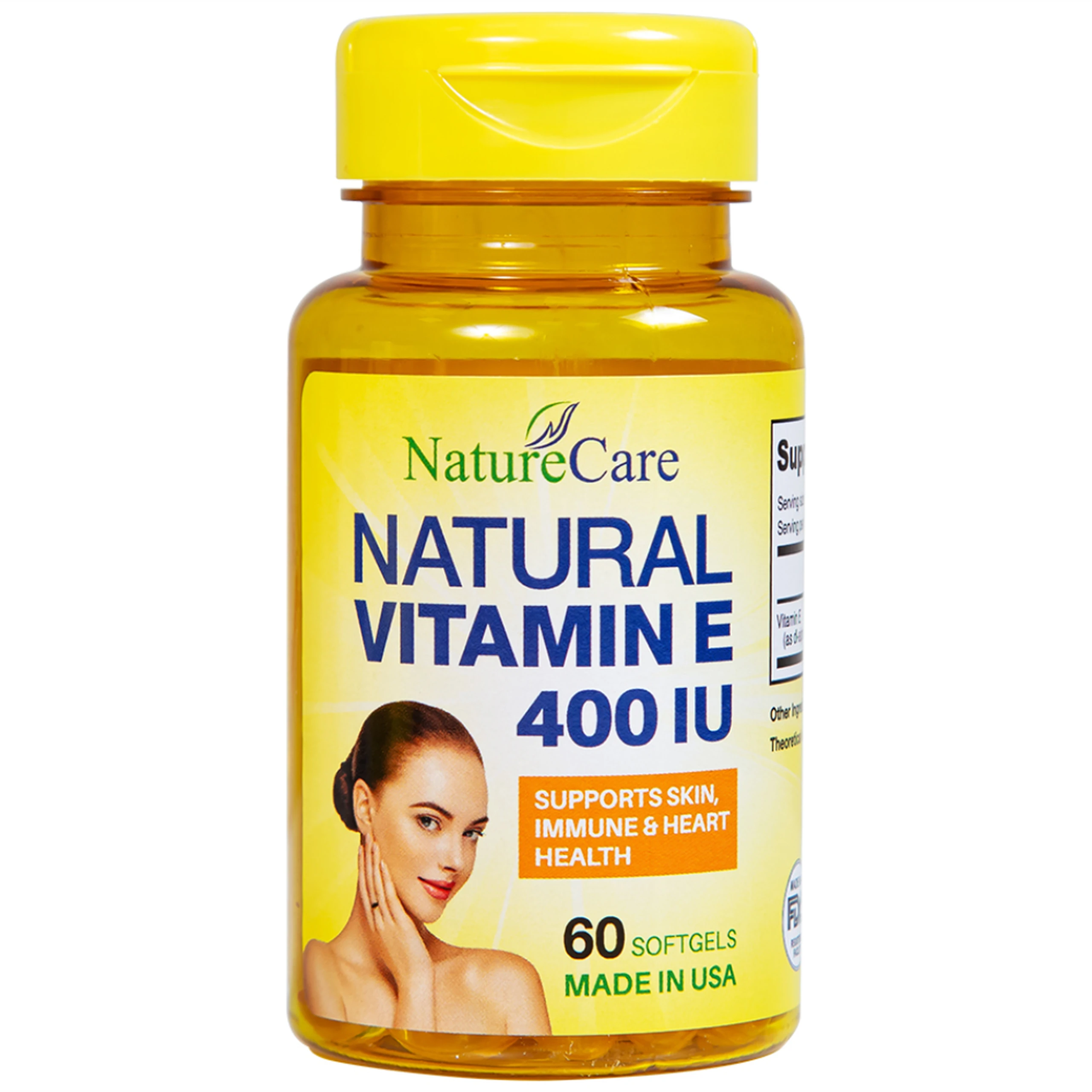 Viên uống giúp làm đẹp da, cải thiện sức khỏe da Natural Vitamin E 400 IU NatureCare (60 viên)