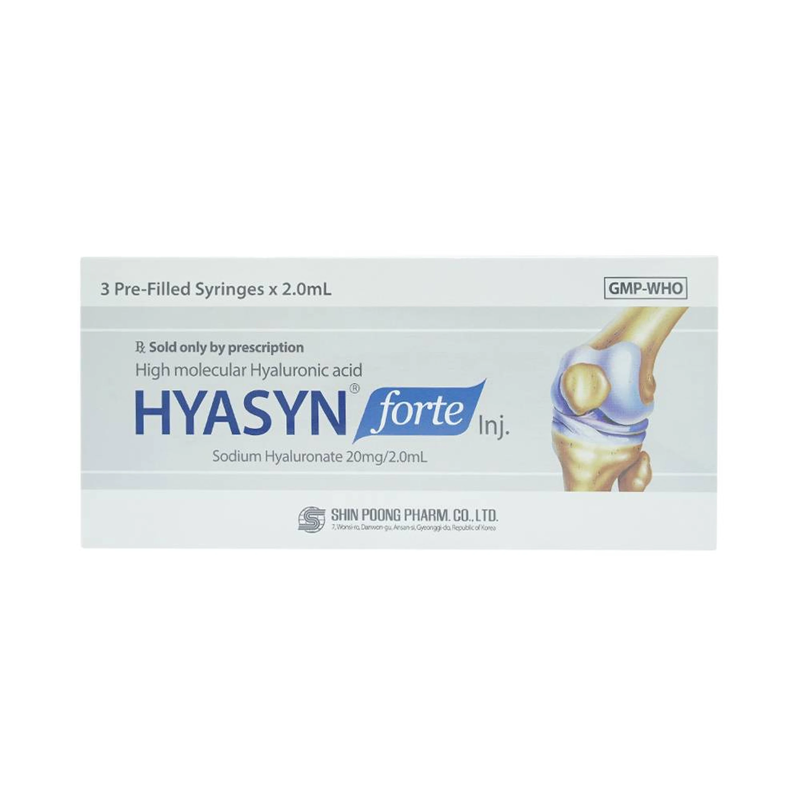 Thuốc tiêm Hyasyn Forte Shinpoong Deawoo điều trị viêm khớp gối (3 cây x 2ml)