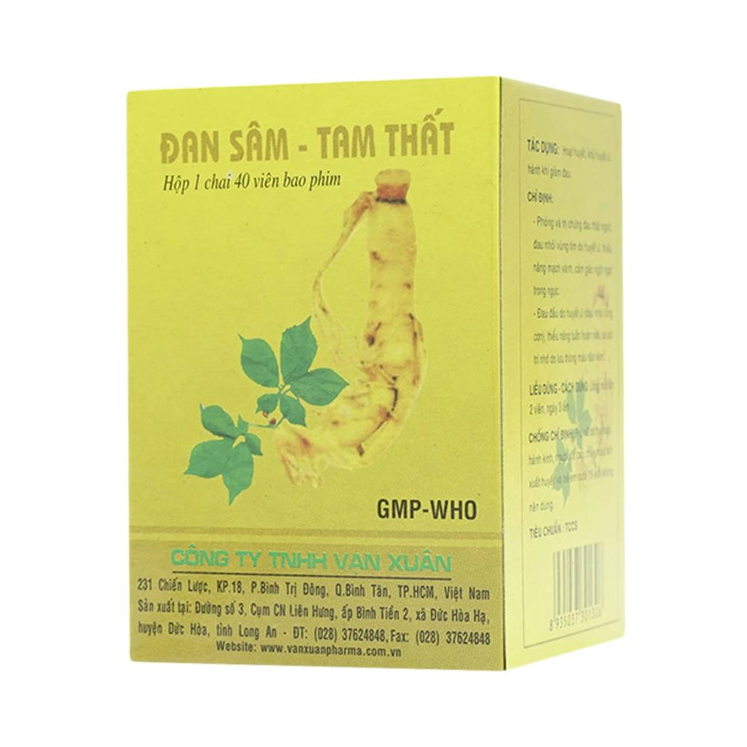 Thuốc Đan Sâm - Tam Thất phòng và trị chứng đau thắt ngực, đau nhói vùng tim do huyết ứ (40 viên)