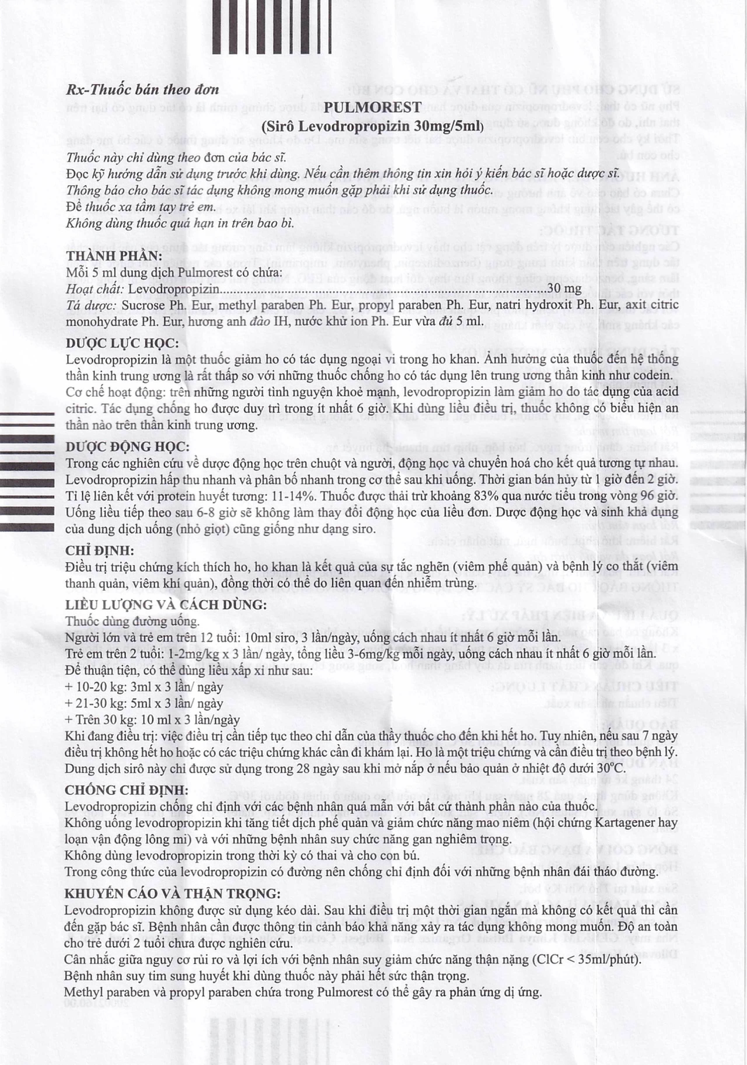 Siro Pulmorest Santa điều trị triệu chứng kích thích ho, ho khan (50ml)