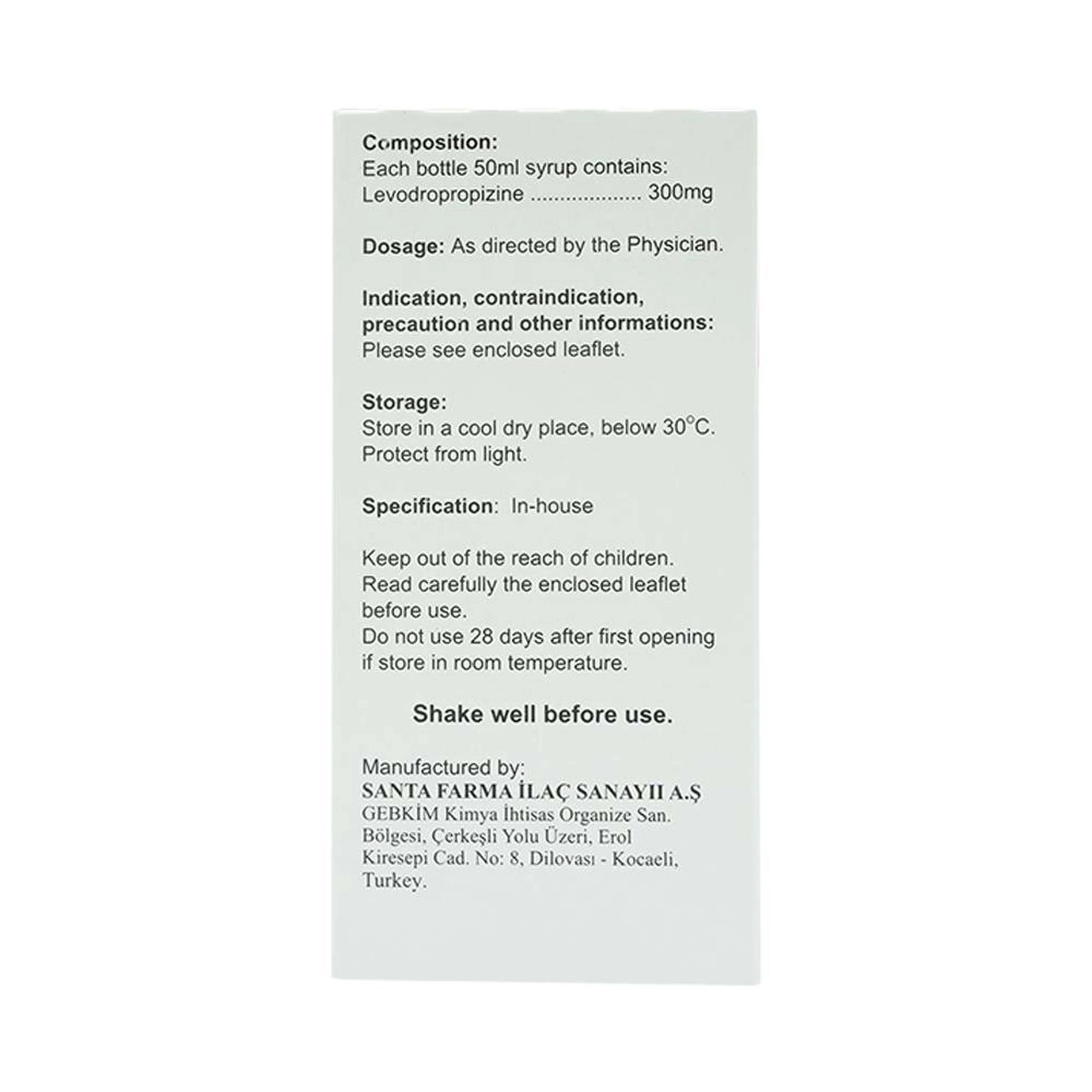 Siro Pulmorest Santa điều trị triệu chứng kích thích ho, ho khan (50ml)