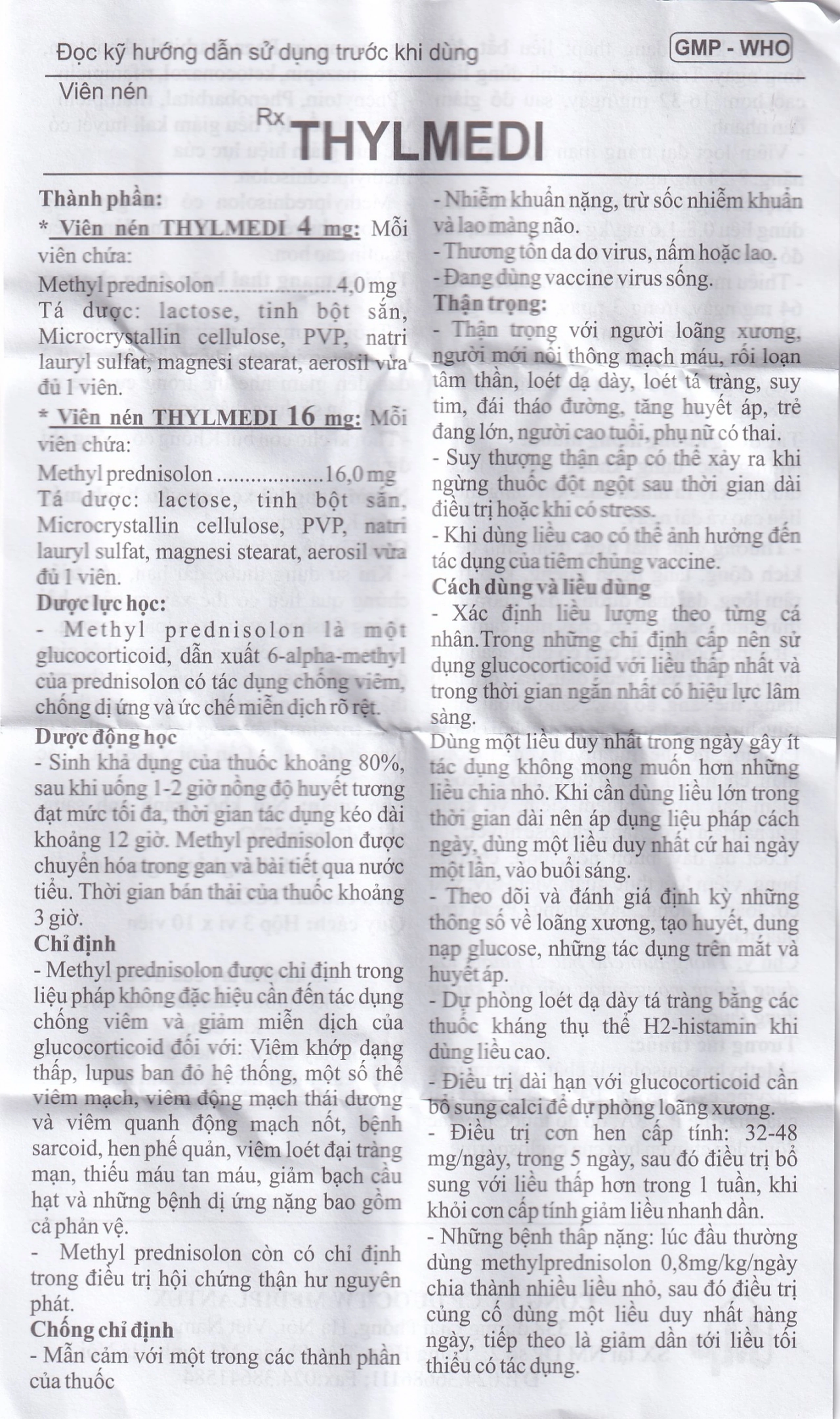 Thuốc Thylmedi 16mg Mediplantex kháng viêm, chống dị ứng (3 vỉ x 10 viên)