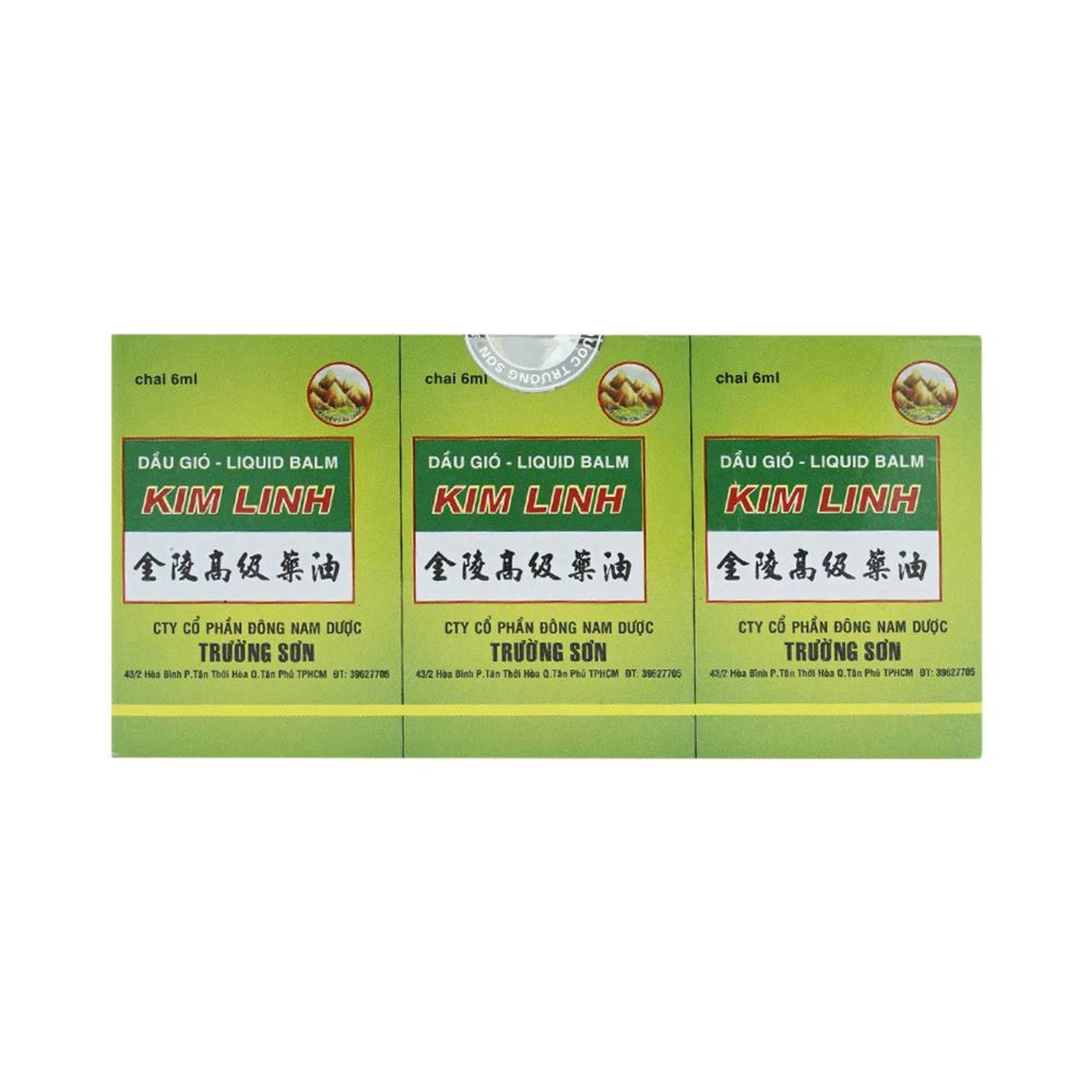 Dầu gió Kim Linh 6ml giảm cảm ho, sổ mũi, đau nhức xương khớp (12 chai)