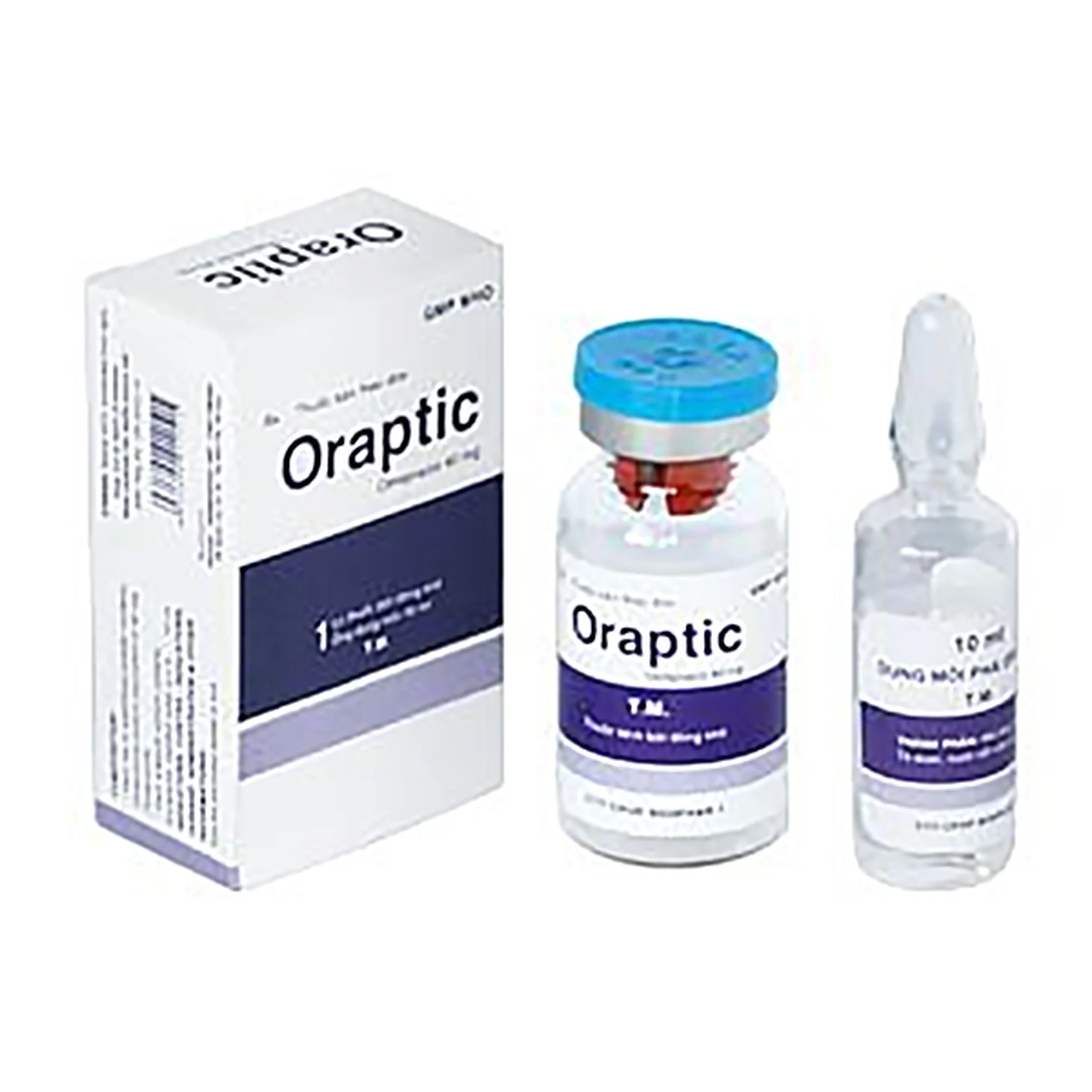 Bột pha tiêm Oraptic Bidiphar điều trị loét tá tràng, dạ dày (1 lọ bột x 1 ống 10 ml)