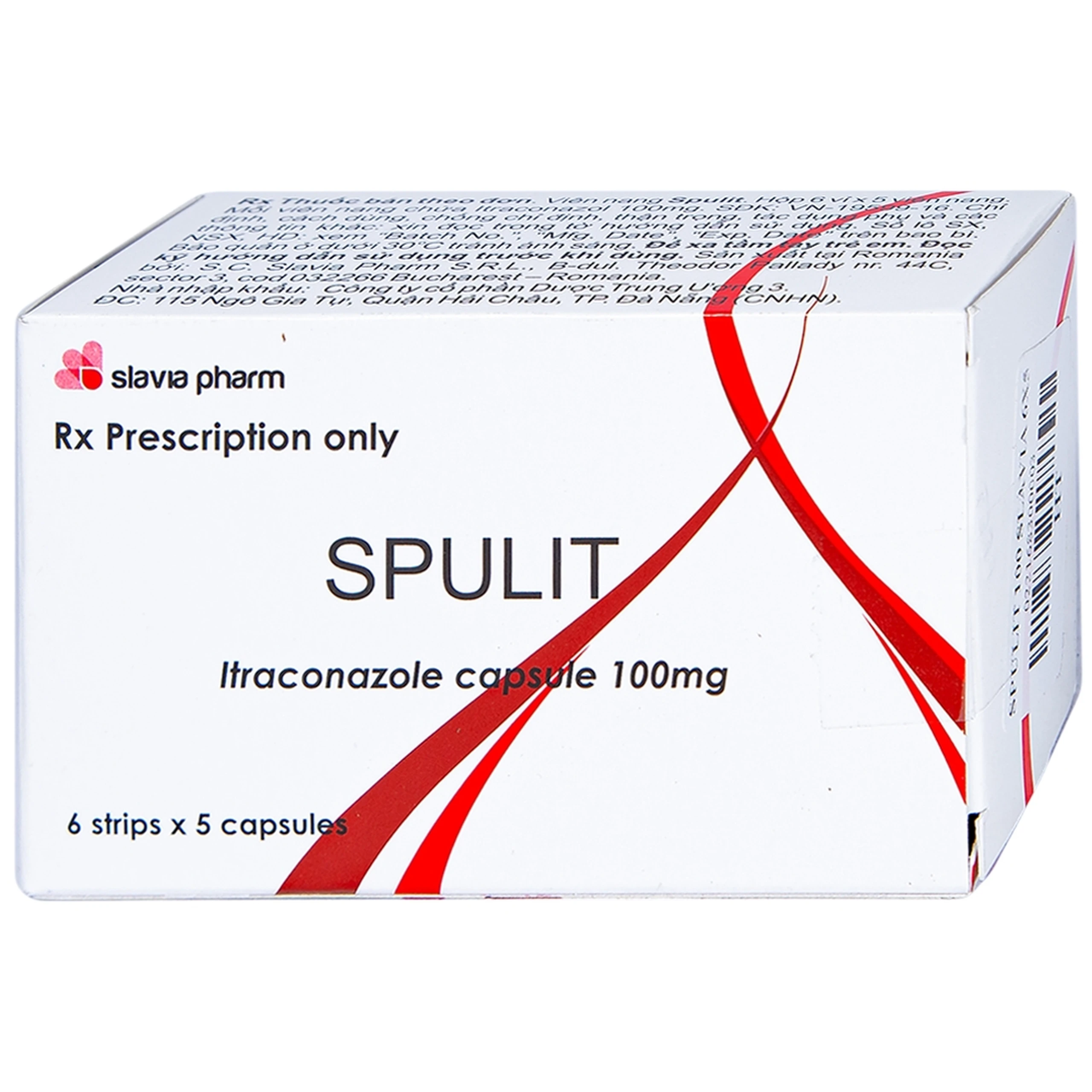 Thuốc Spulit Slavia điều trị nấm Candida, lang ben (6 vỉ x 5 viên) 1