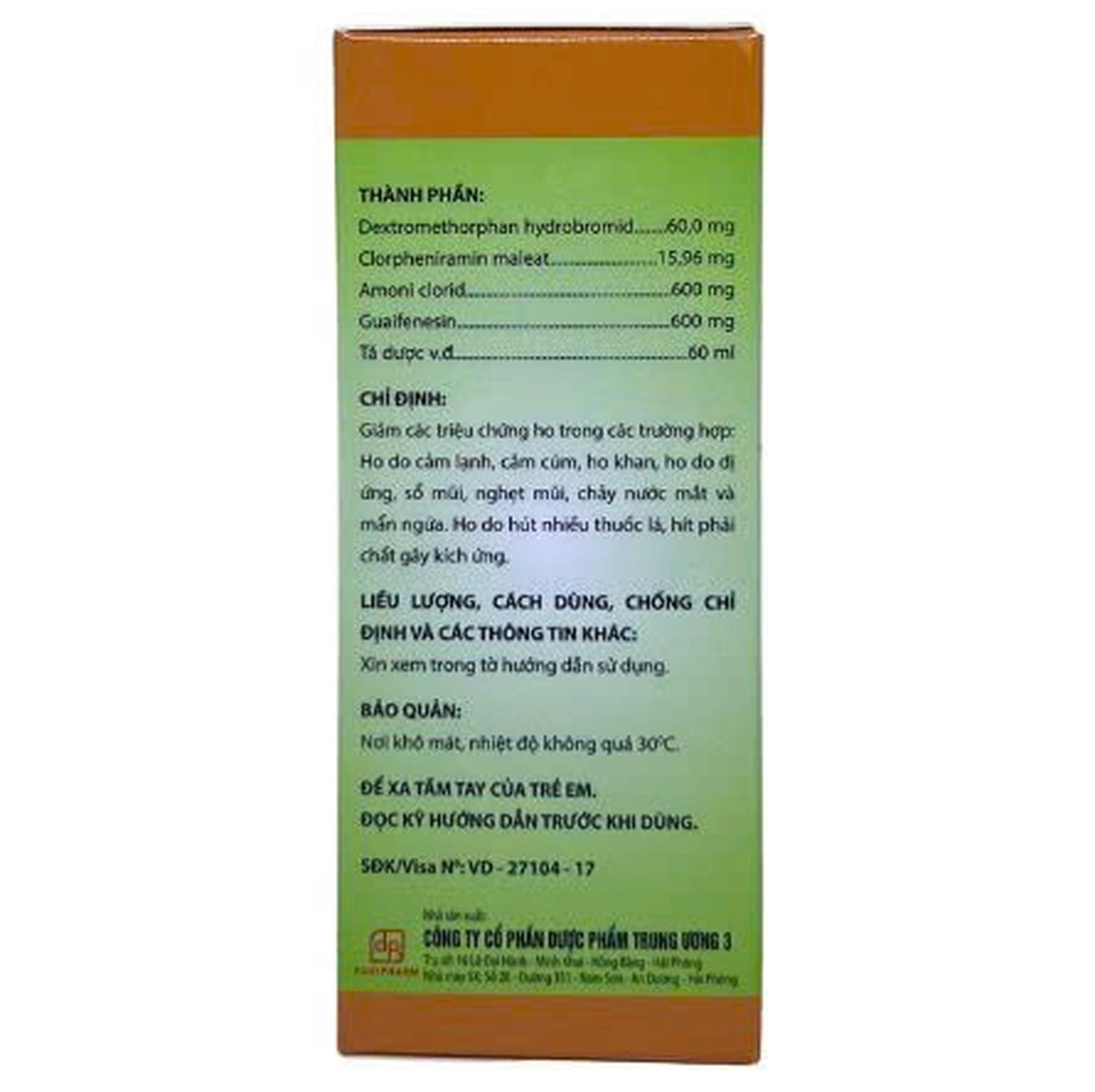 Siro ho TW3 giúp giảm ho, long đờm, chống dị ứng (60ml)