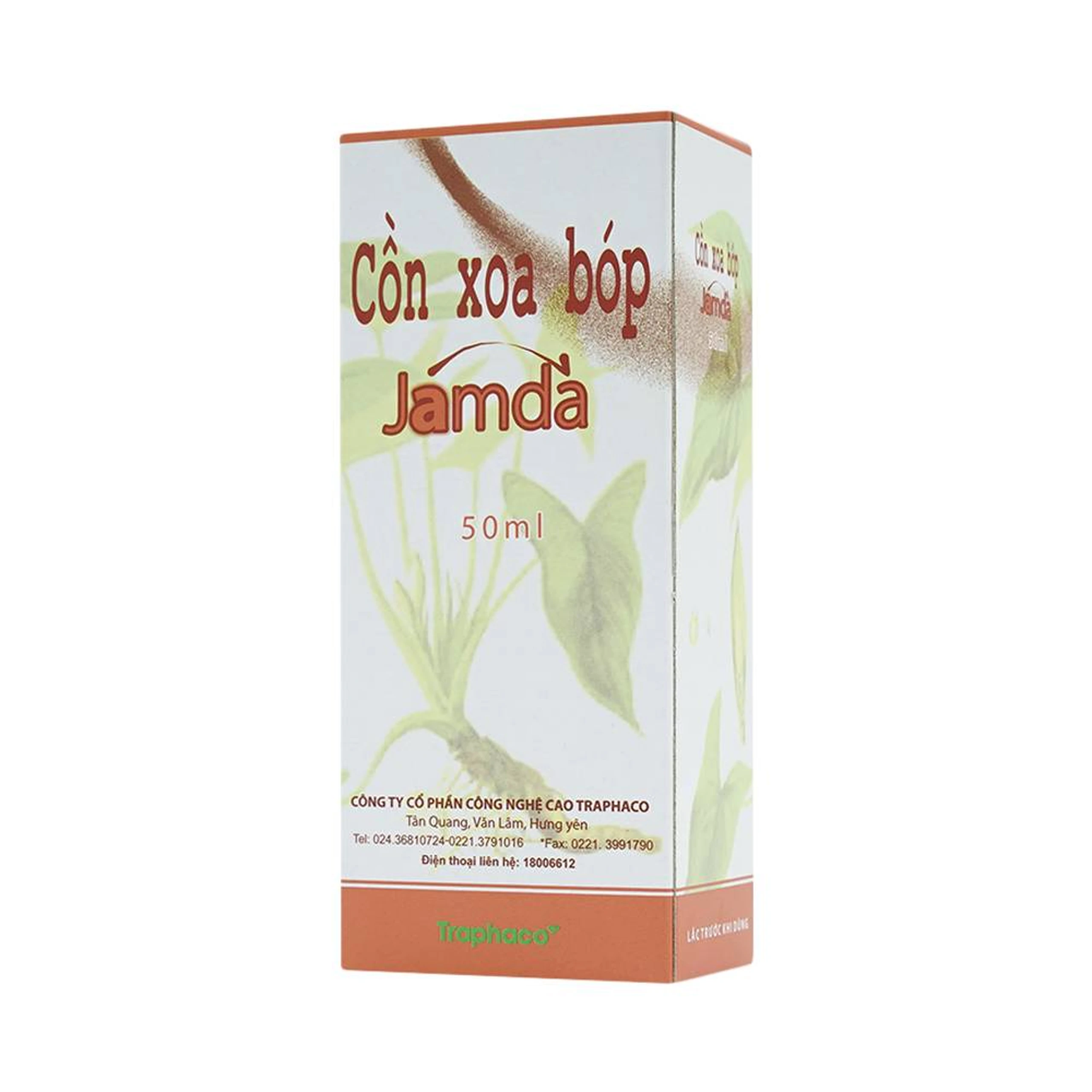 Cồn xoa bóp Jamda Traphaco điều trị đau nhức các khớp xương cơ gân bắp thịt, đau lưng, mõi gối (50ml)