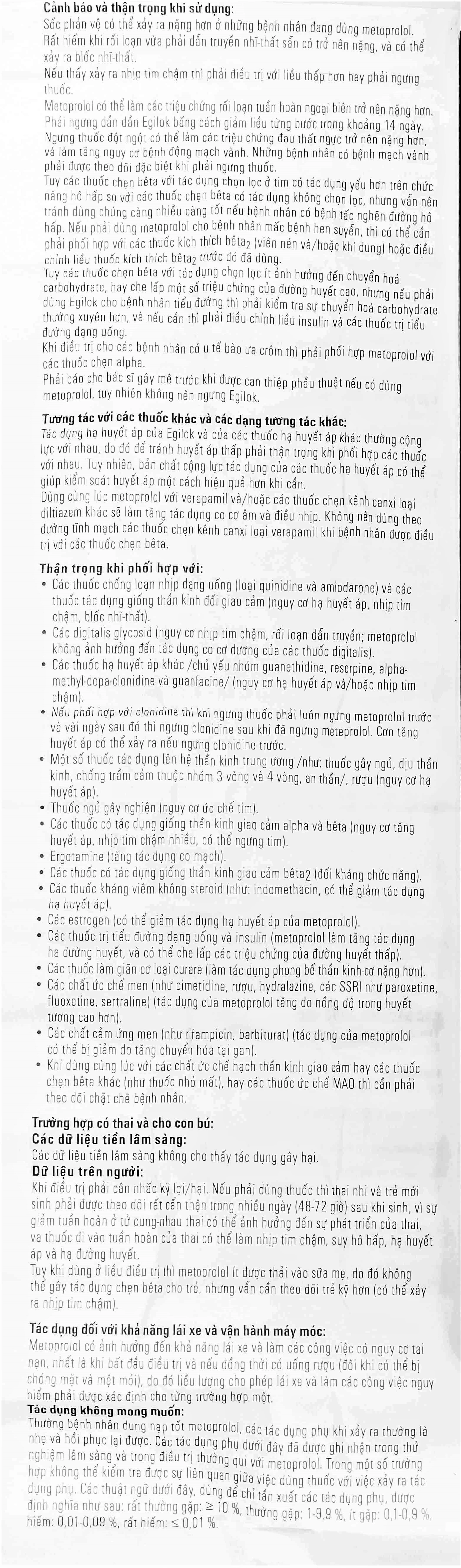 Thuốc Egilok 25mg Egis Pharma điều trị tăng huyết áp, đau thắt ngực (60 viên)