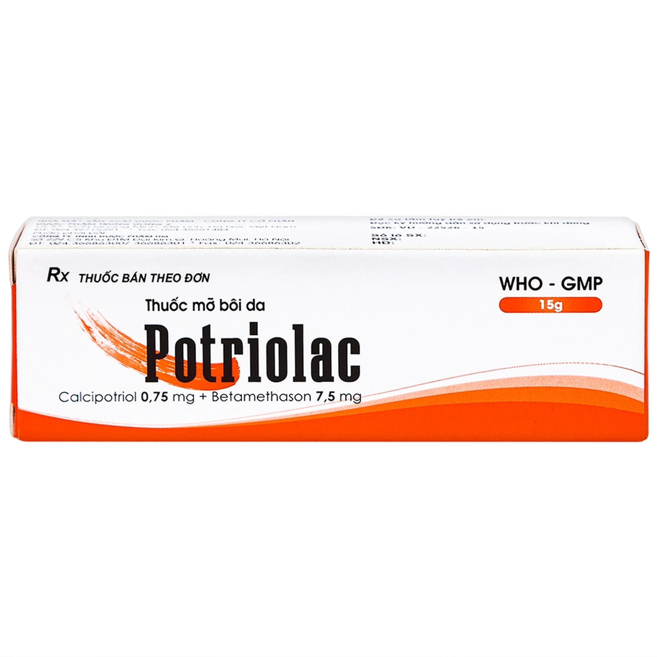 Thuốc mỡ bôi da Potriolac Trung Ương 2 điều trị vảy nến mảng, mức độ nhẹ đến vừa (15g)