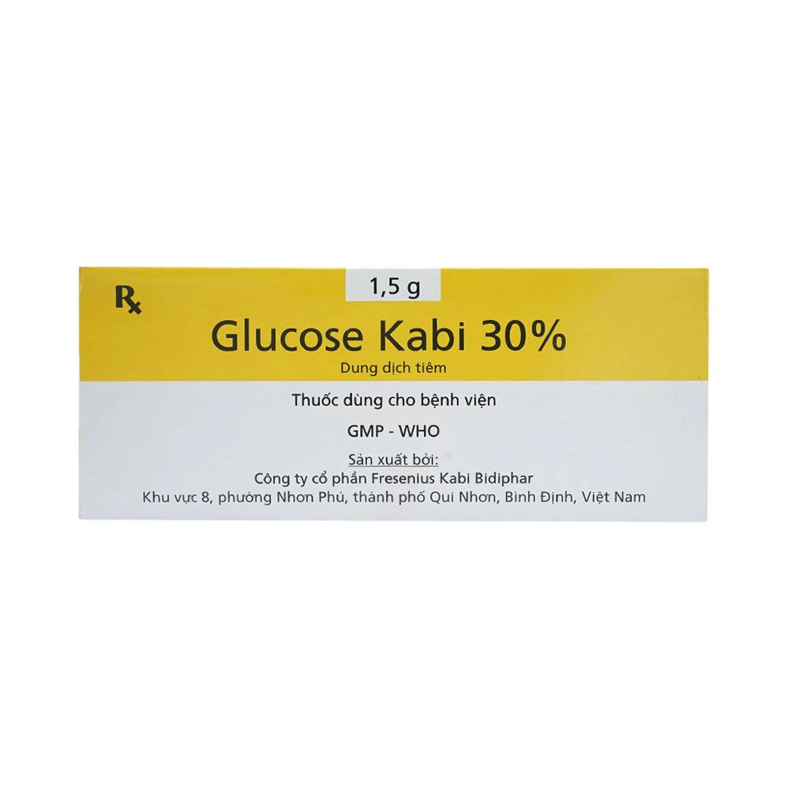 Thuốc tiêm Glucose Kabi 30% Fresenius Kabi điều trị hạ đường huyết nặng (50 ống x 5ml)