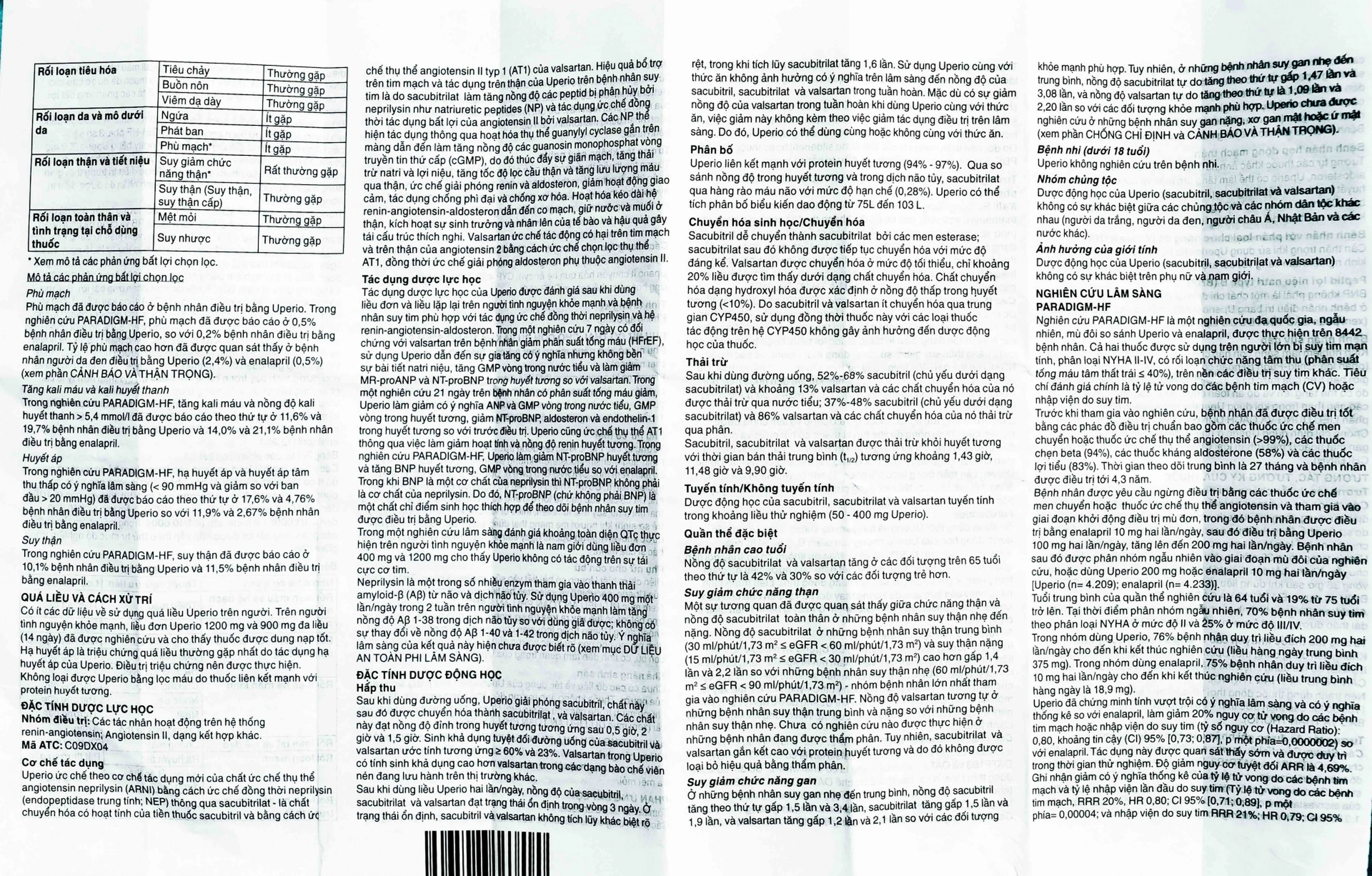 Thuốc Uperio 200mg Novartis điều trị suy tim (4 vỉ x 7 viên)