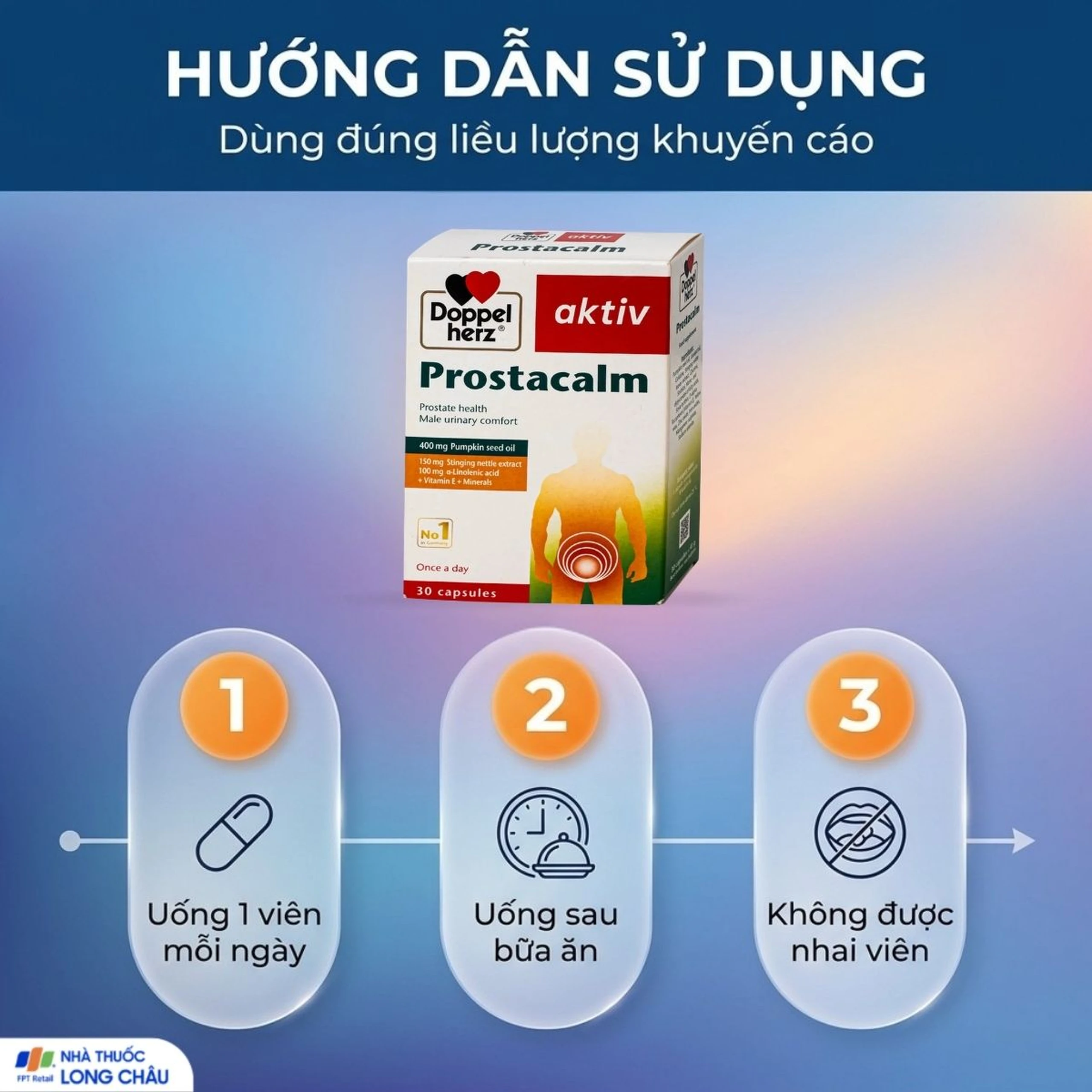 Viên uống giúp giảm triệu chứng do bệnh phì đại tiền liệt tuyến cho nam giới Doppelherz Aktiv Prostacalm (3 vỉ x 10 viên) 5