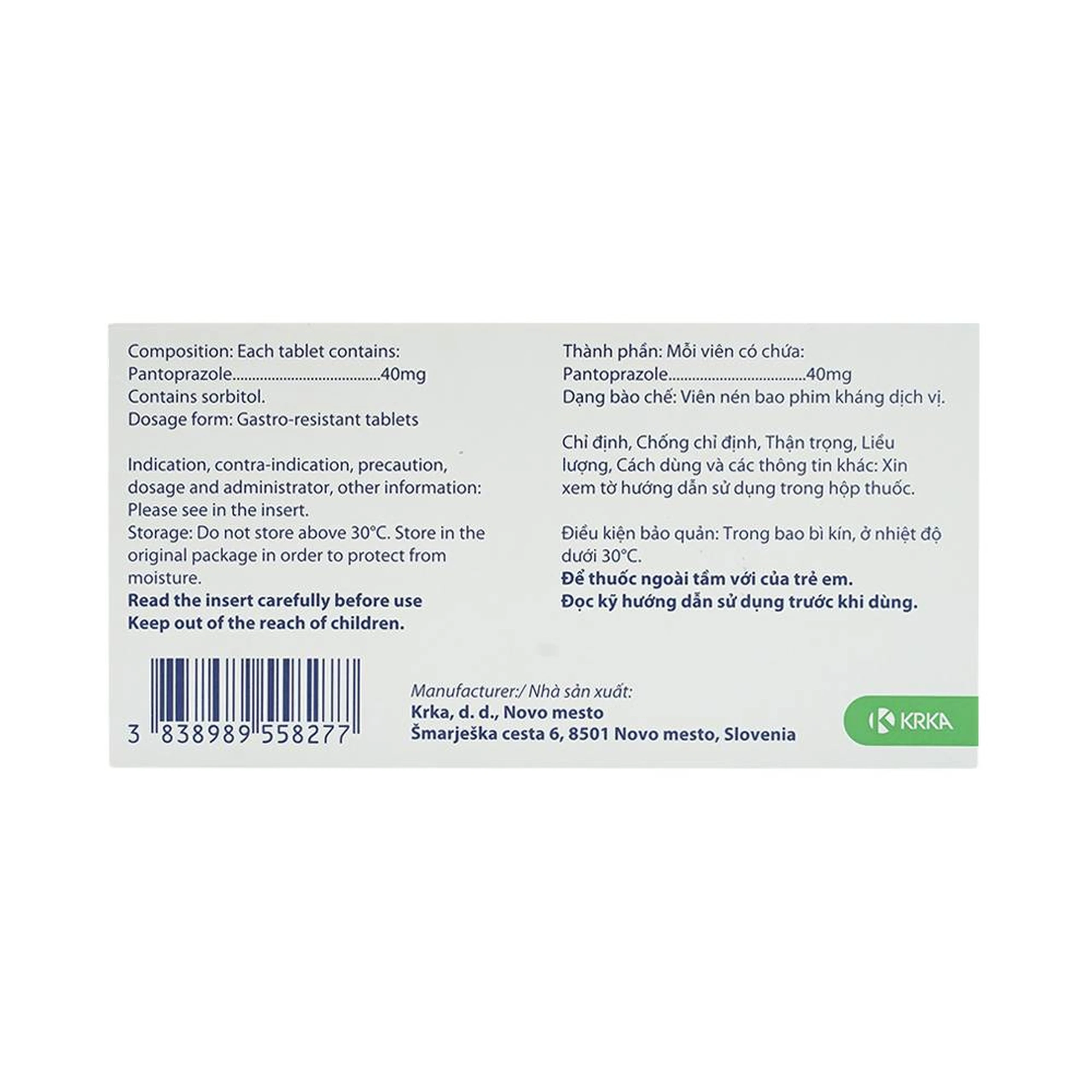 Viên nén Nolpaza 40mg KRKA điều trị bệnh trào ngược dạ dày – thực quản, loét đường tiêu hoá (1 vỉ x 14 viên)