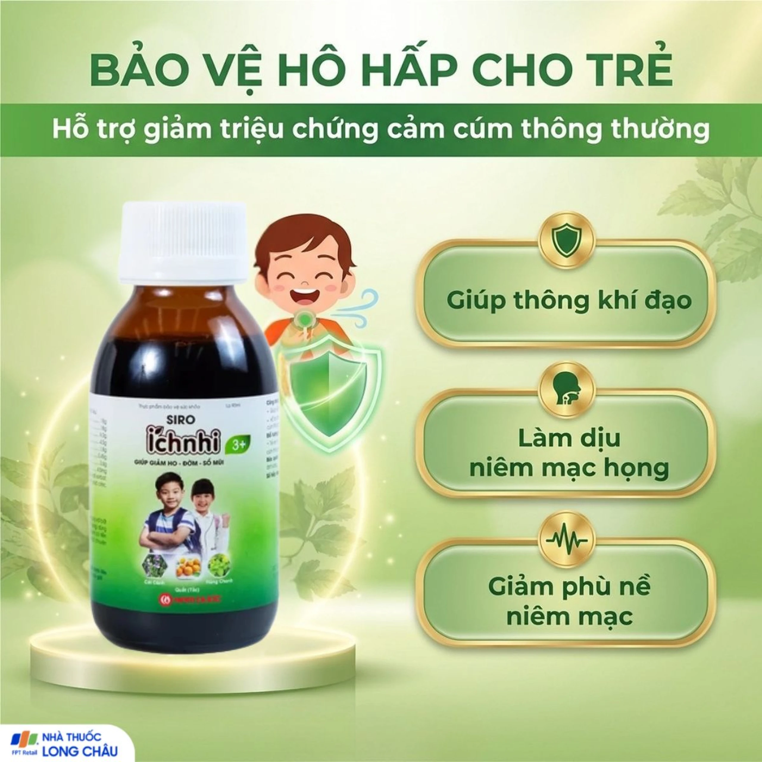 Siro hỗ trợ giảm ho tiêu đờm Ích Nhi 3+ Nam Dược (90ml) 3