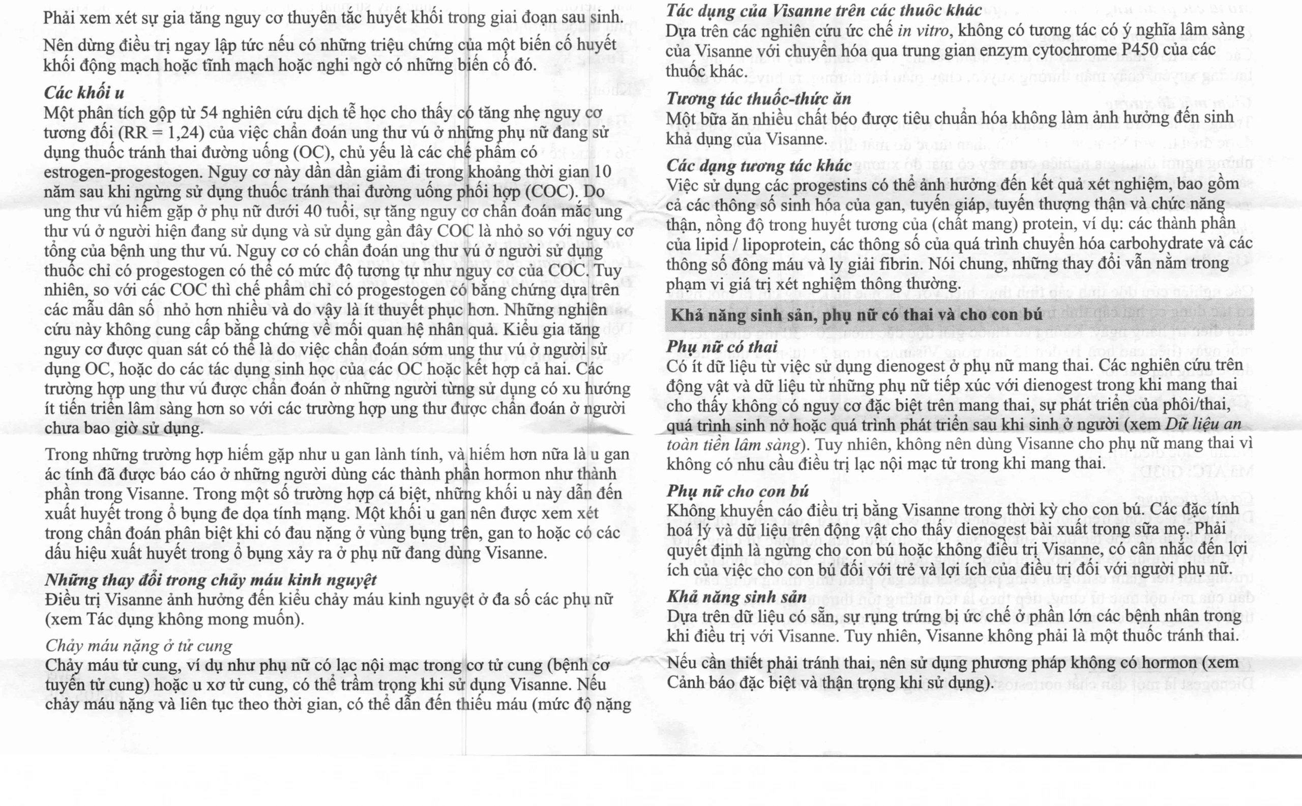 Thuốc Visanne 2mg Bayer hỗ trợ điều trị lạc nội mạc tử cung (2 vỉ x 14 viên)