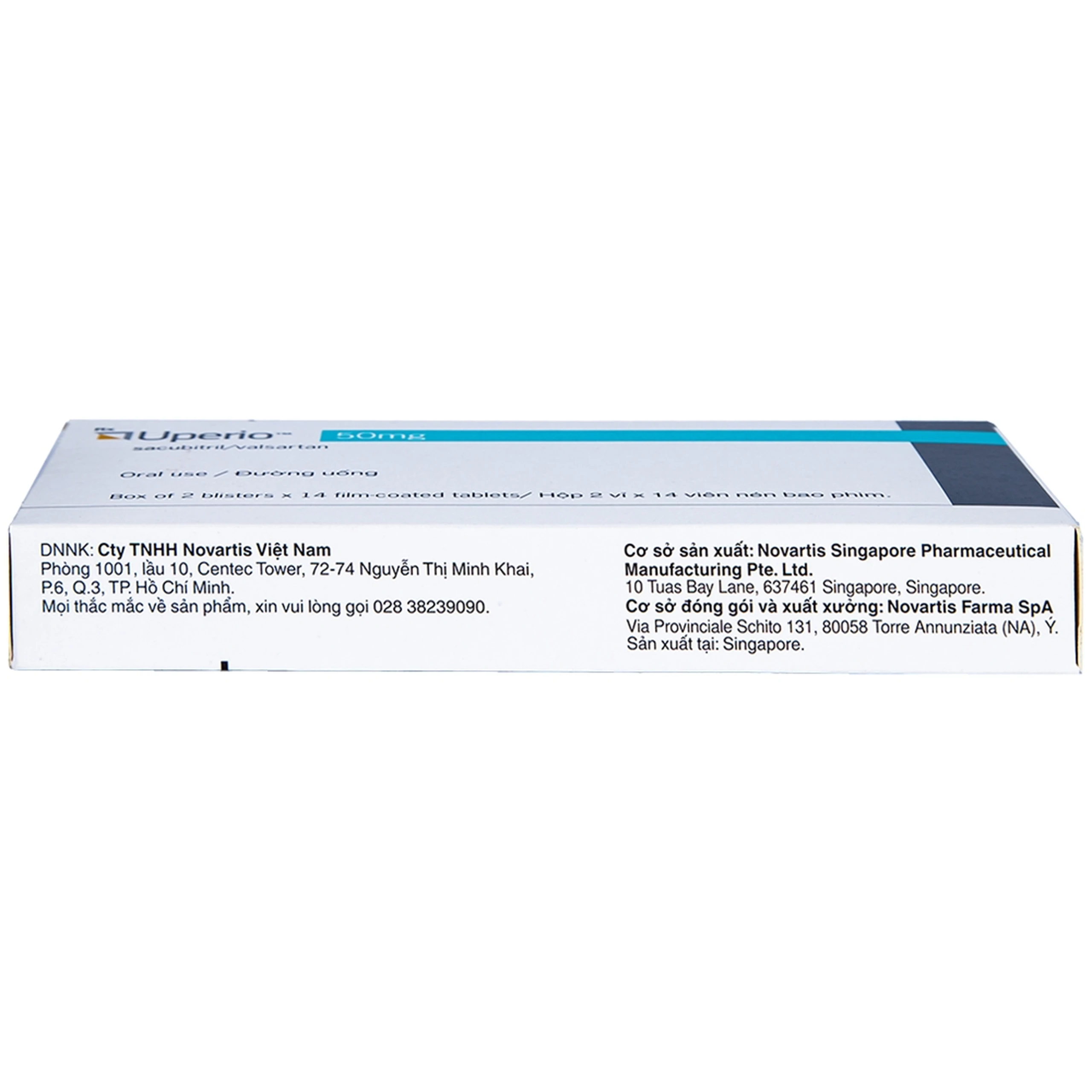 Thuốc Uperio 50mg Novartis điều trị suy tim (2 vỉ x 14 viên)