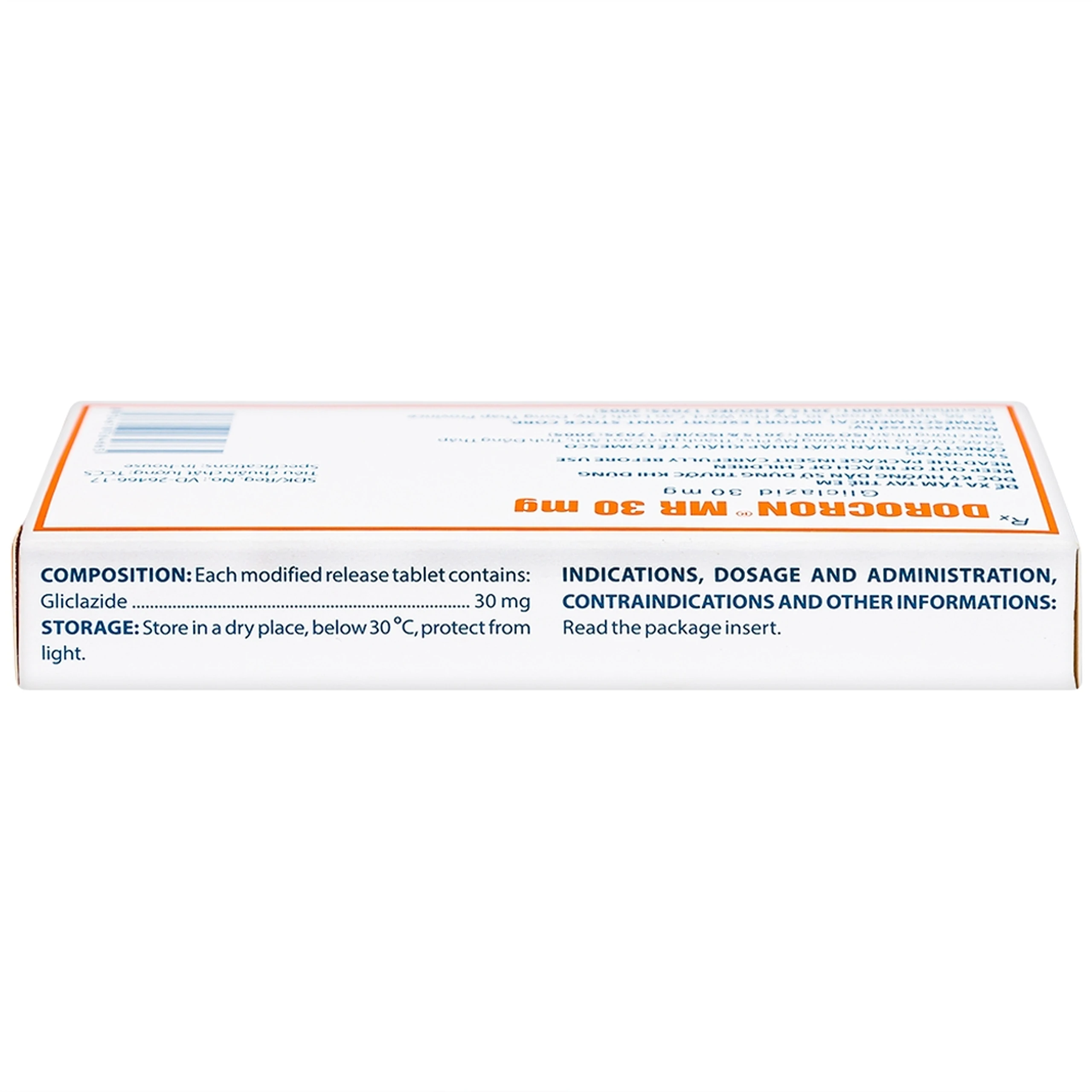 Thuốc Dorocron MR 30mg Domesco điều trị đái tháo đường típ 2 (2 vỉ x 30 viên)