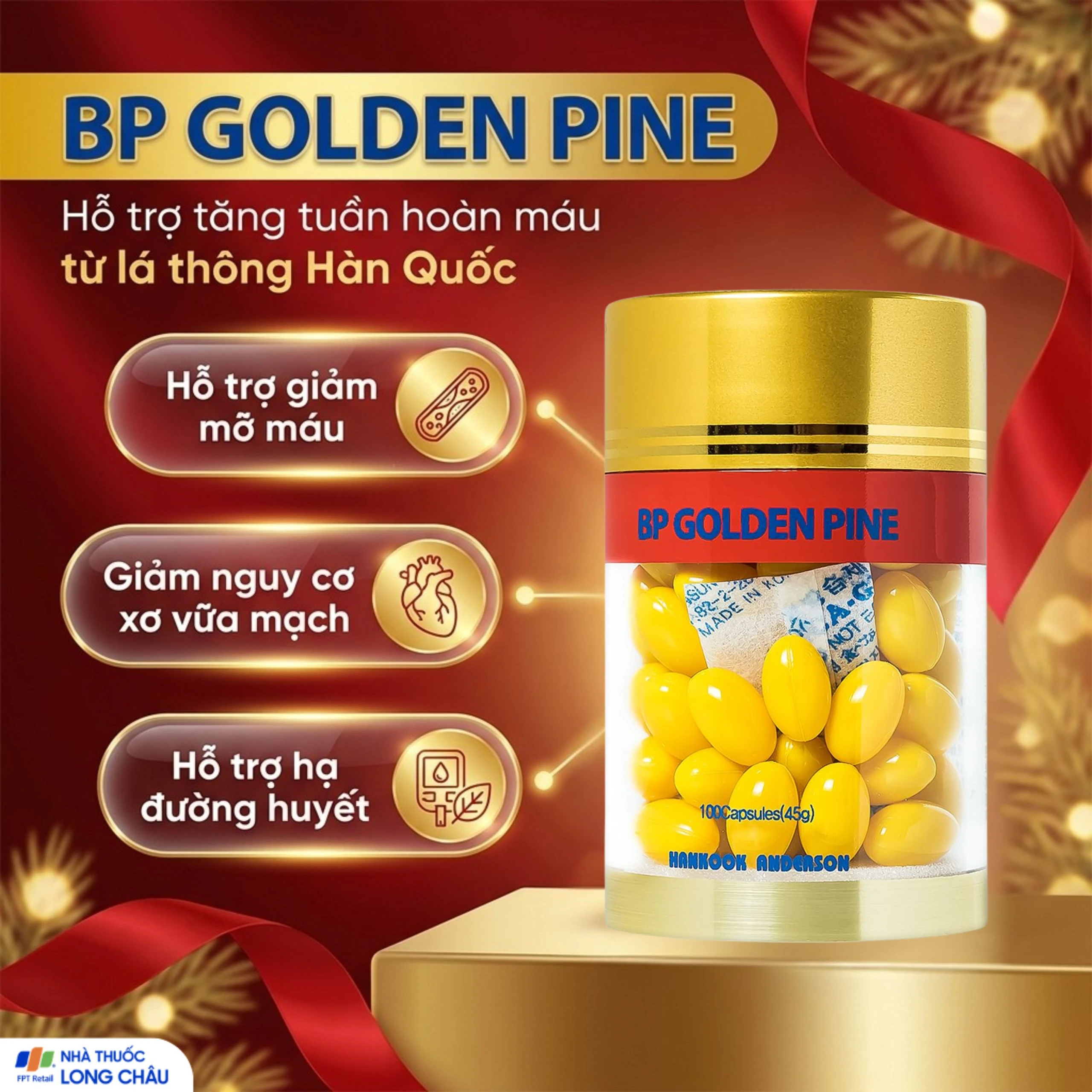 Viên uống tăng tuần hoàn máu thông huyết mạch BP Golden Pine Bio Avenue (100 viên) 2