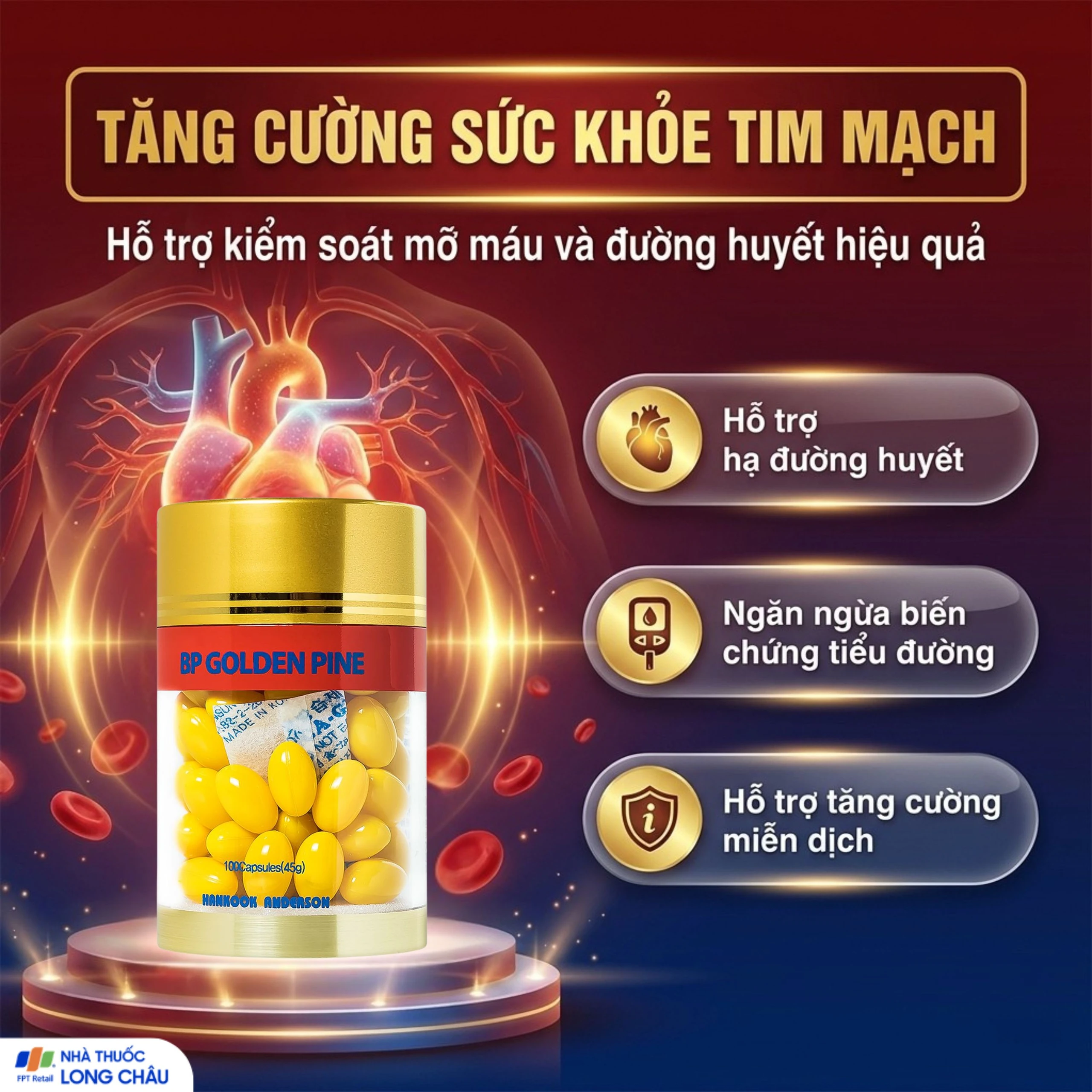 Viên uống tăng tuần hoàn máu thông huyết mạch BP Golden Pine Bio Avenue (100 viên) 3