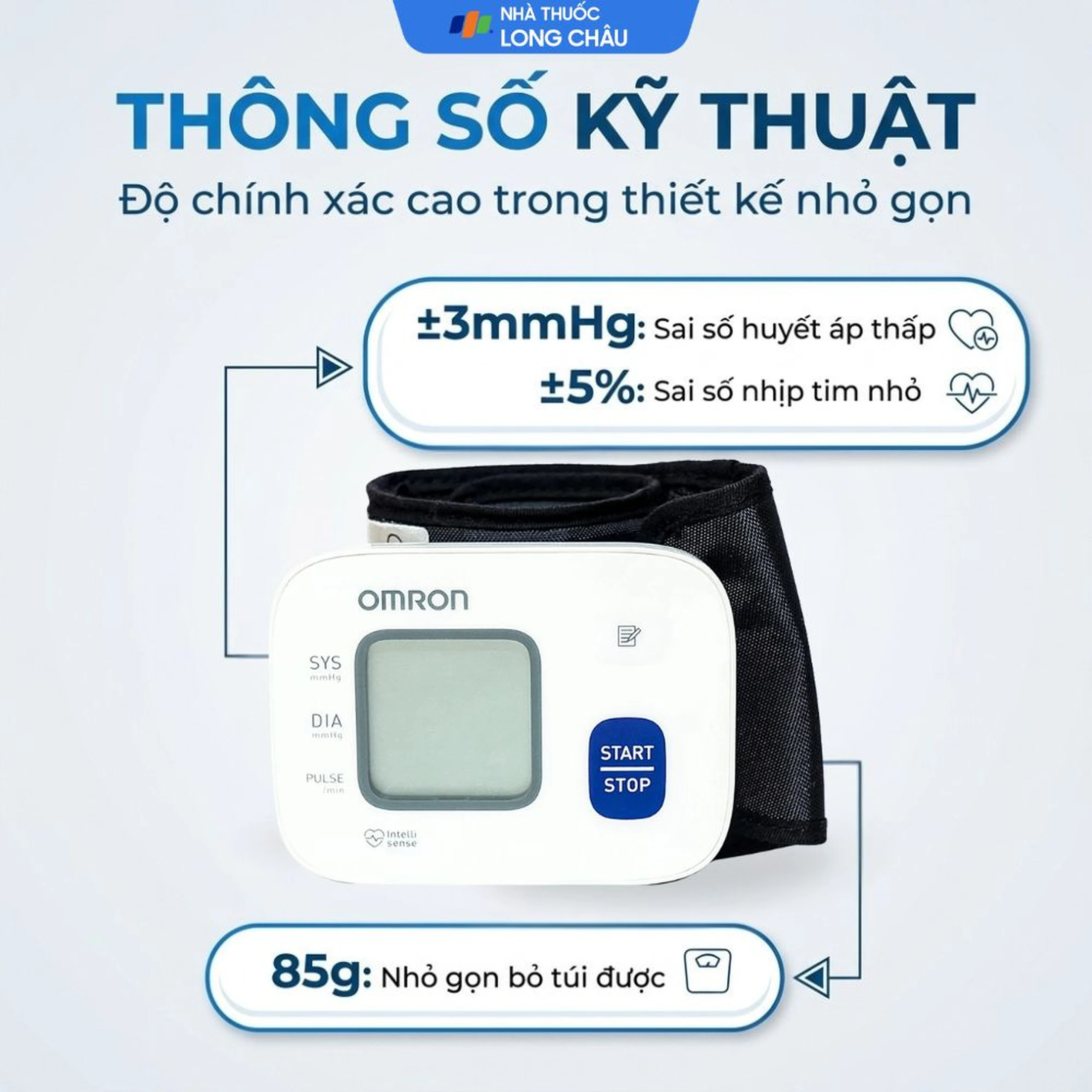 Máy đo huyết áp cổ tay Omron HEM 6161 hỗ trợ đo huyết áp, nhịp tim 3
