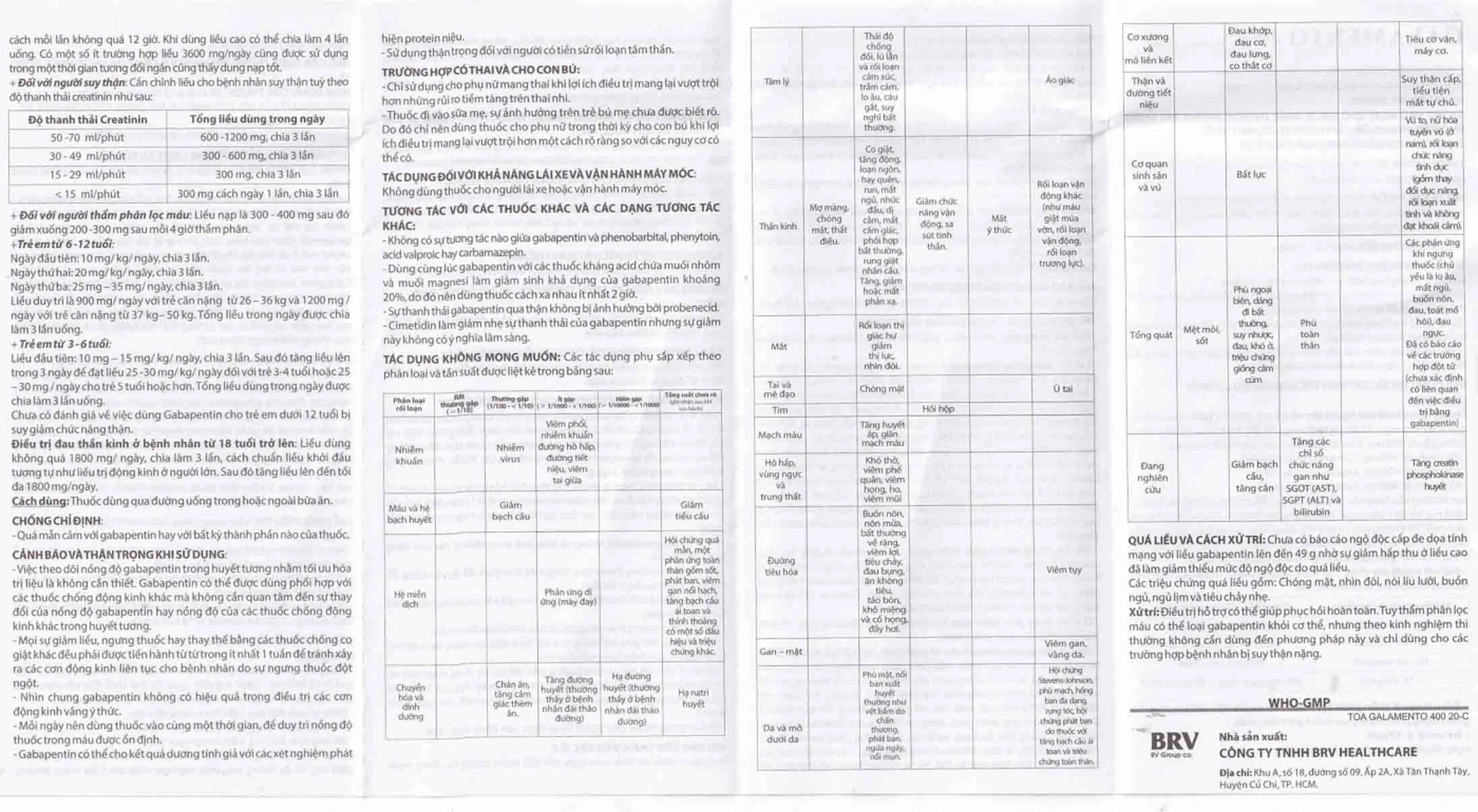 Thuốc Galamento 400mg BV điều trị động kinh, đau thần kinh (5 vỉ x 10 viên)
