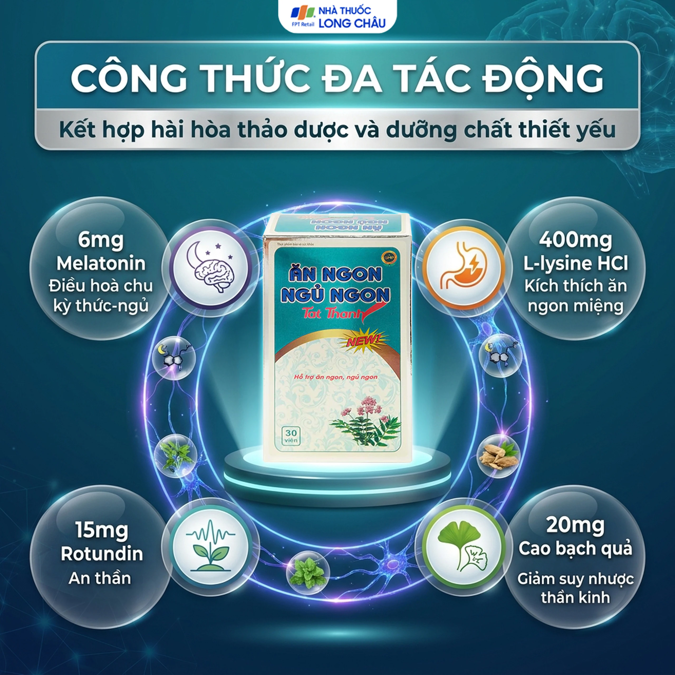 Viên uống hỗ trợ ăn ngon ngủ ngon Ăn Ngon Ngủ Ngon Tat Thanh (30 viên) 3