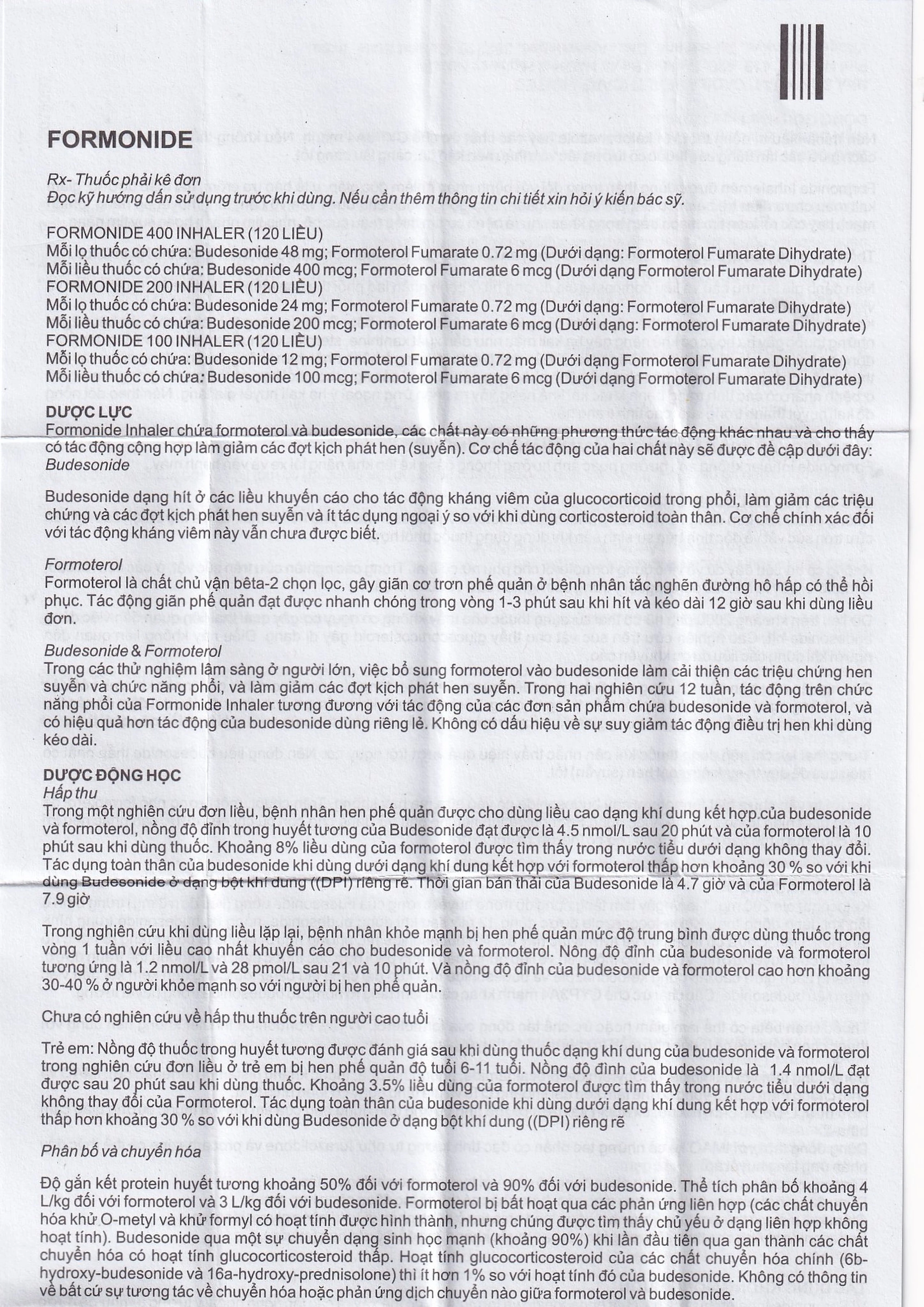 Thuốc hít khí dung Formonide 200 HFA Cadila điều trị hen suyễn (120 liều)