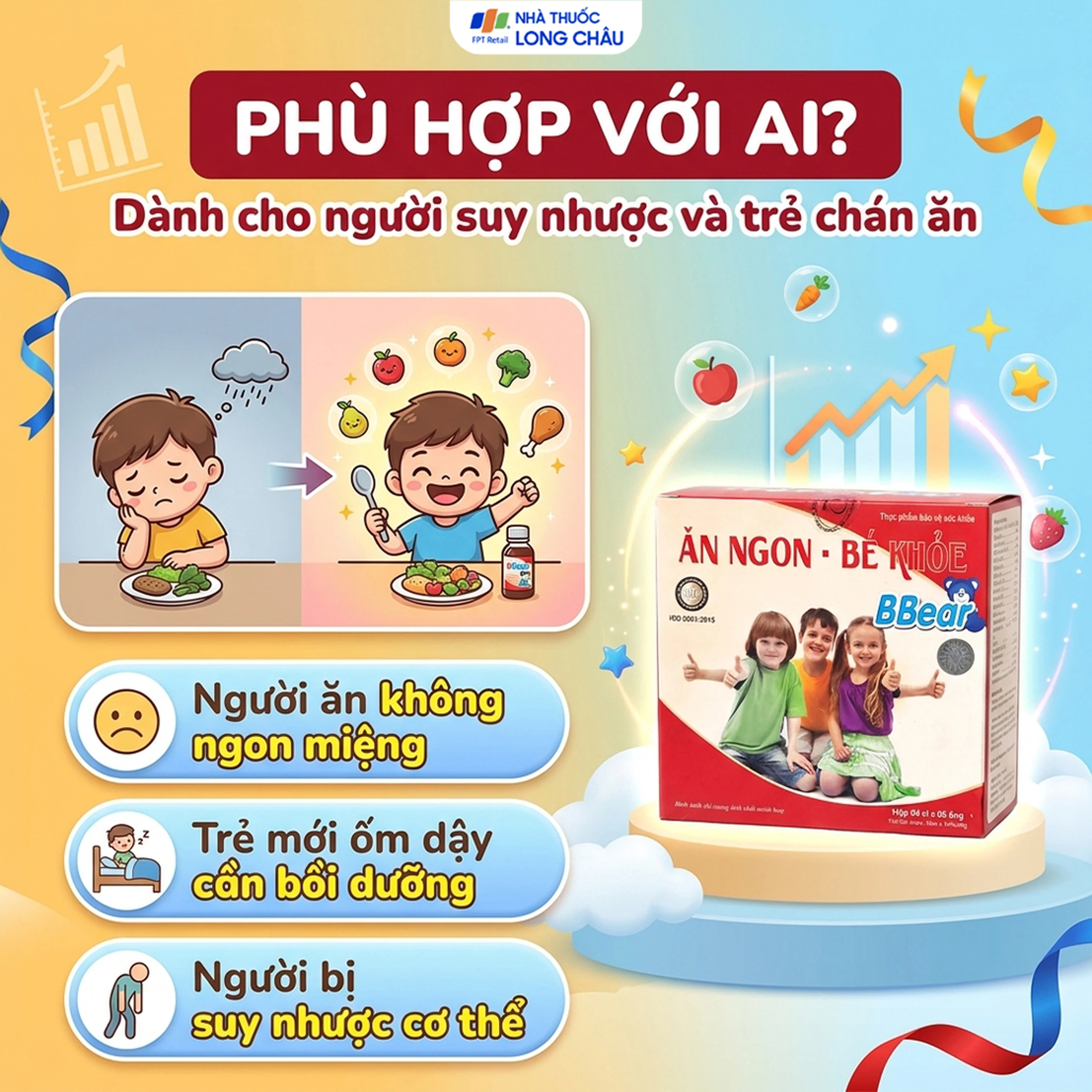 Siro hỗ trợ bổ sung các vitamin, giúp ăn ngon, tăng cường tiêu hóa Ăn Ngon - Bé Khỏe BBear (4 vỉ x 5 ống) 4