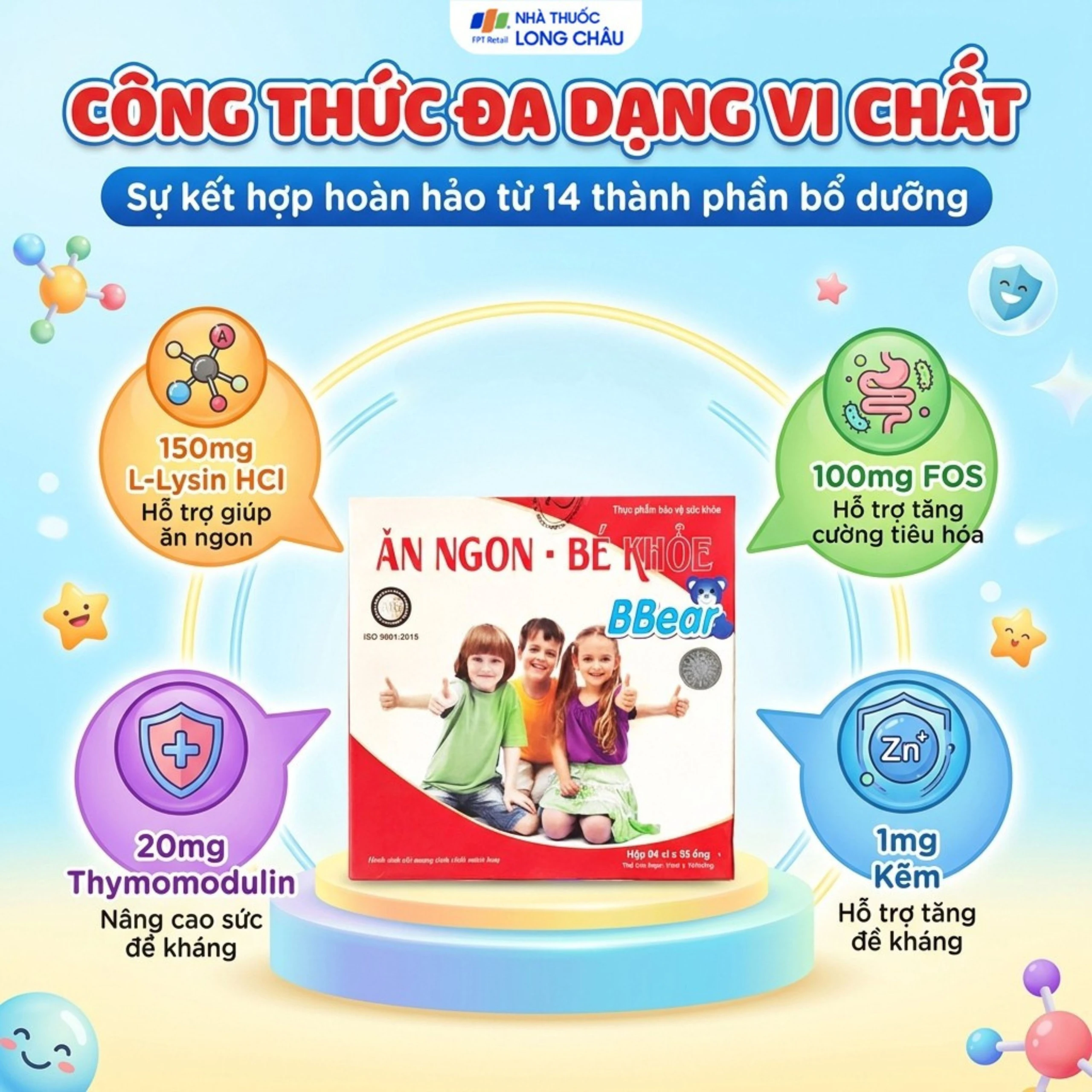 Siro hỗ trợ bổ sung các vitamin, giúp ăn ngon, tăng cường tiêu hóa Ăn Ngon - Bé Khỏe BBear (4 vỉ x 5 ống) 3
