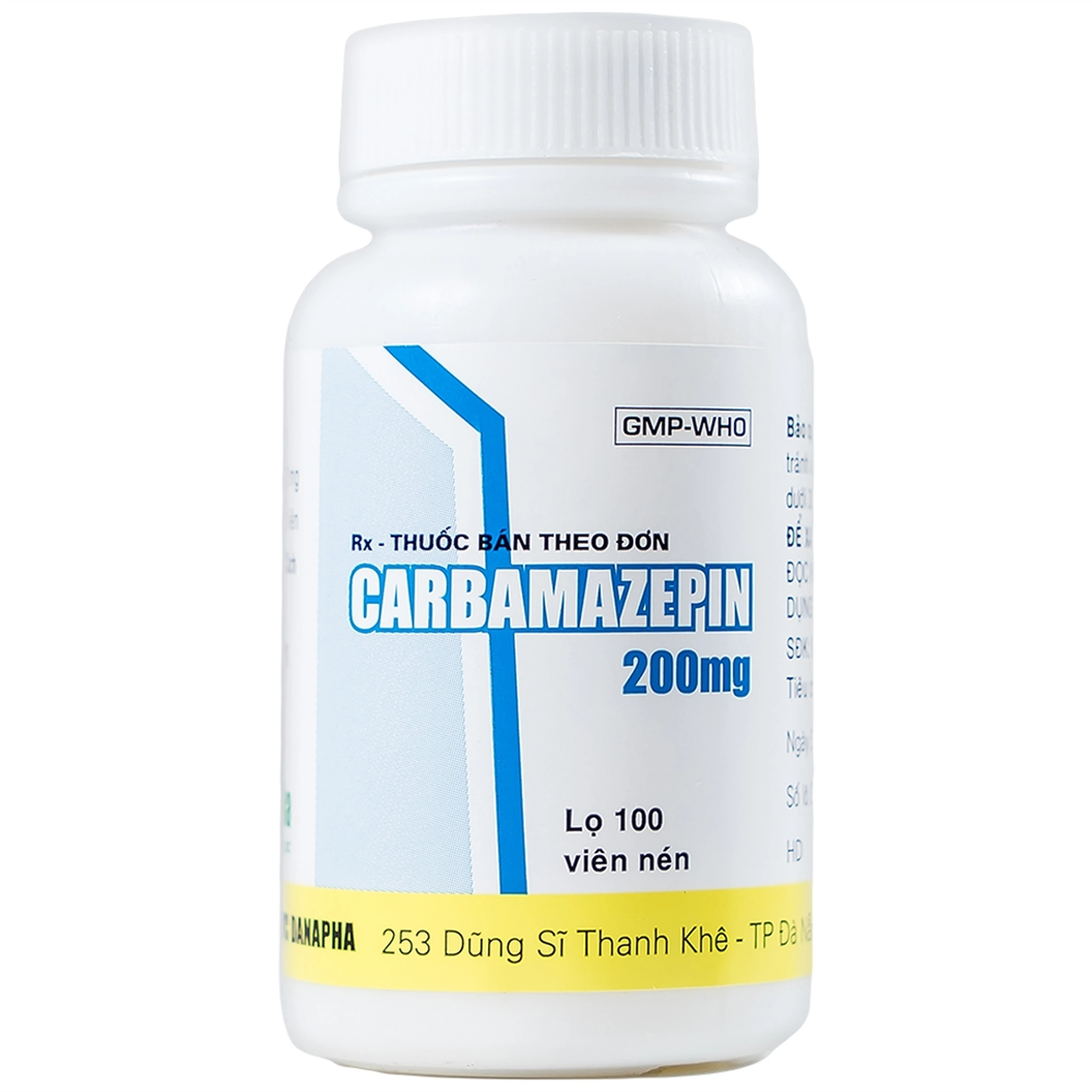 Thuốc Carbamazepin 200mg Danapha điều trị bệnh động kinh, giảm đau dây thần kinh (100 viên)