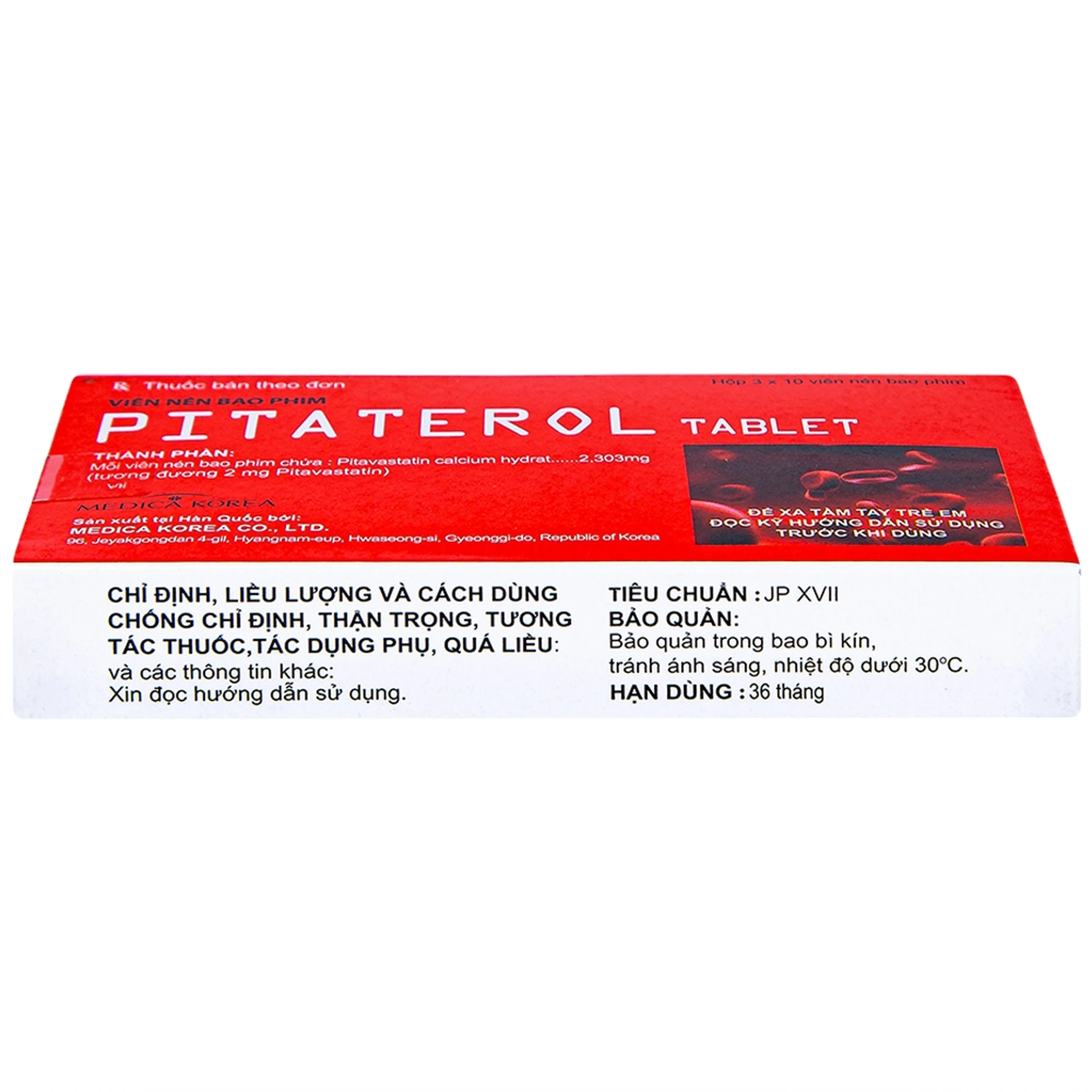 Thuốc Pitaterol Tablet 2mg Medical Korea giảm cholesterol toàn phần (3 vỉ x 10 viên)
