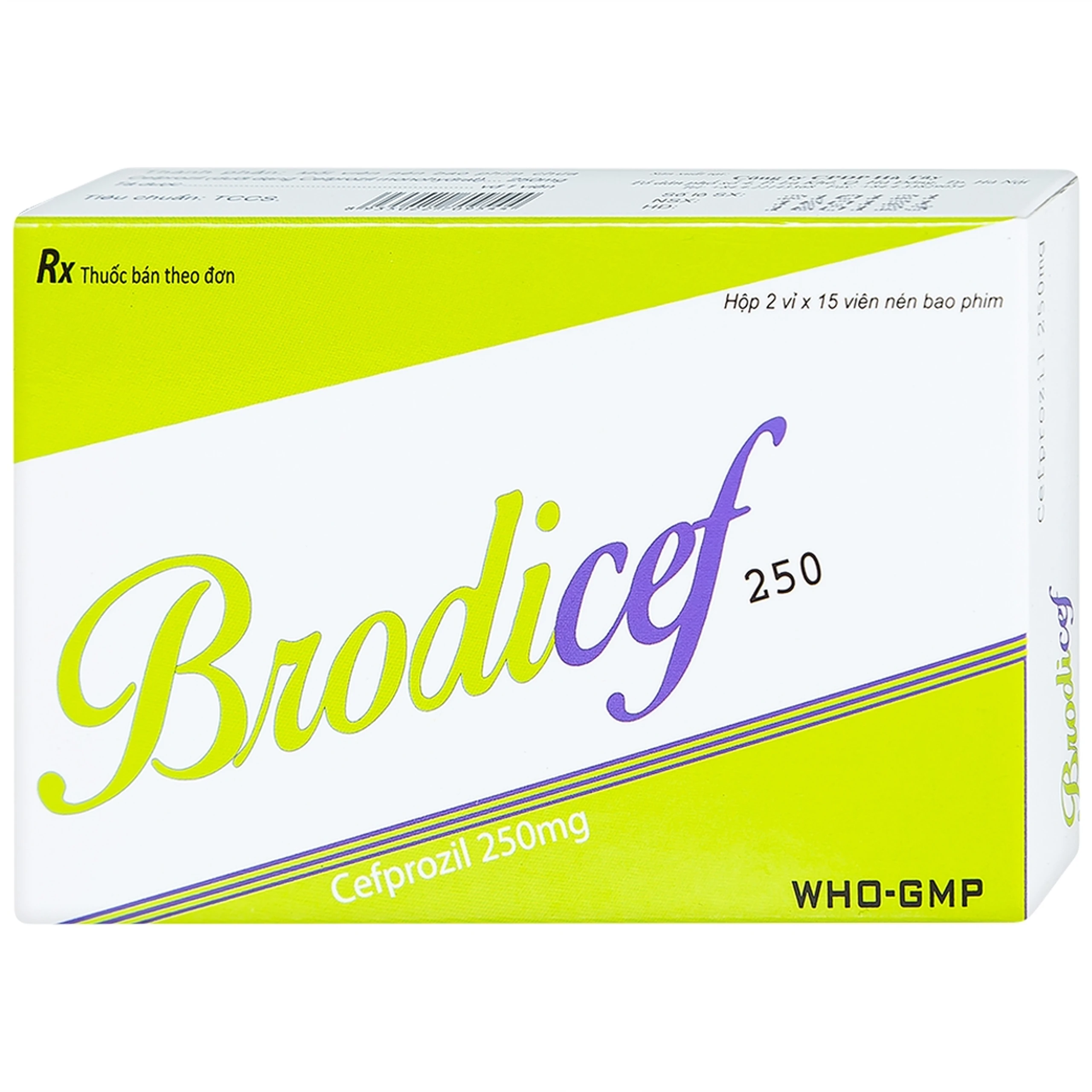 Thuốc Brodicef 250 Hà Tây điều trị nhiễm trùng (2 vỉ x 15 viên)