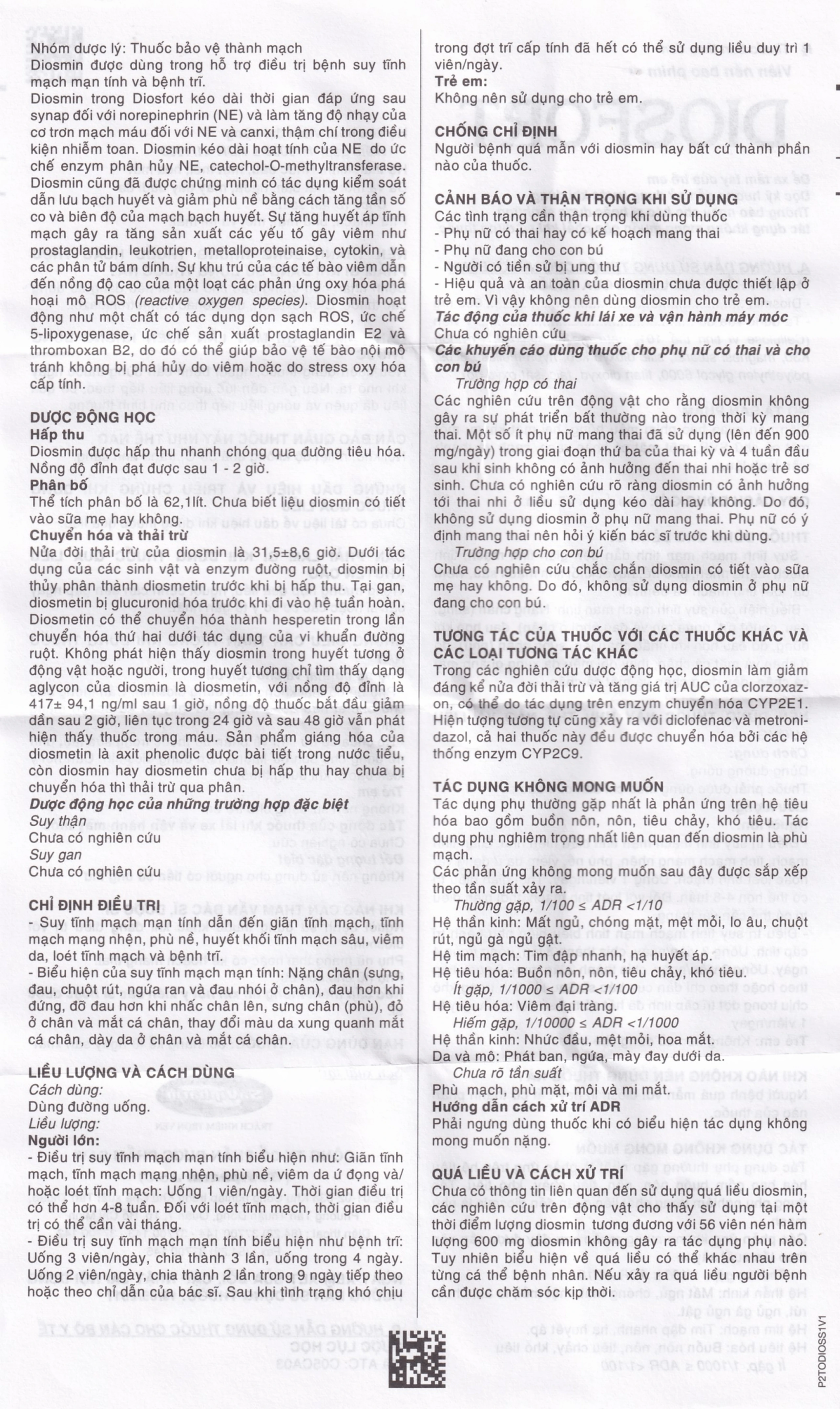 Thuốc Diosfort Savi điều trị bệnh suy tĩnh mạch mạn tính (4 vỉ x 15 viên)